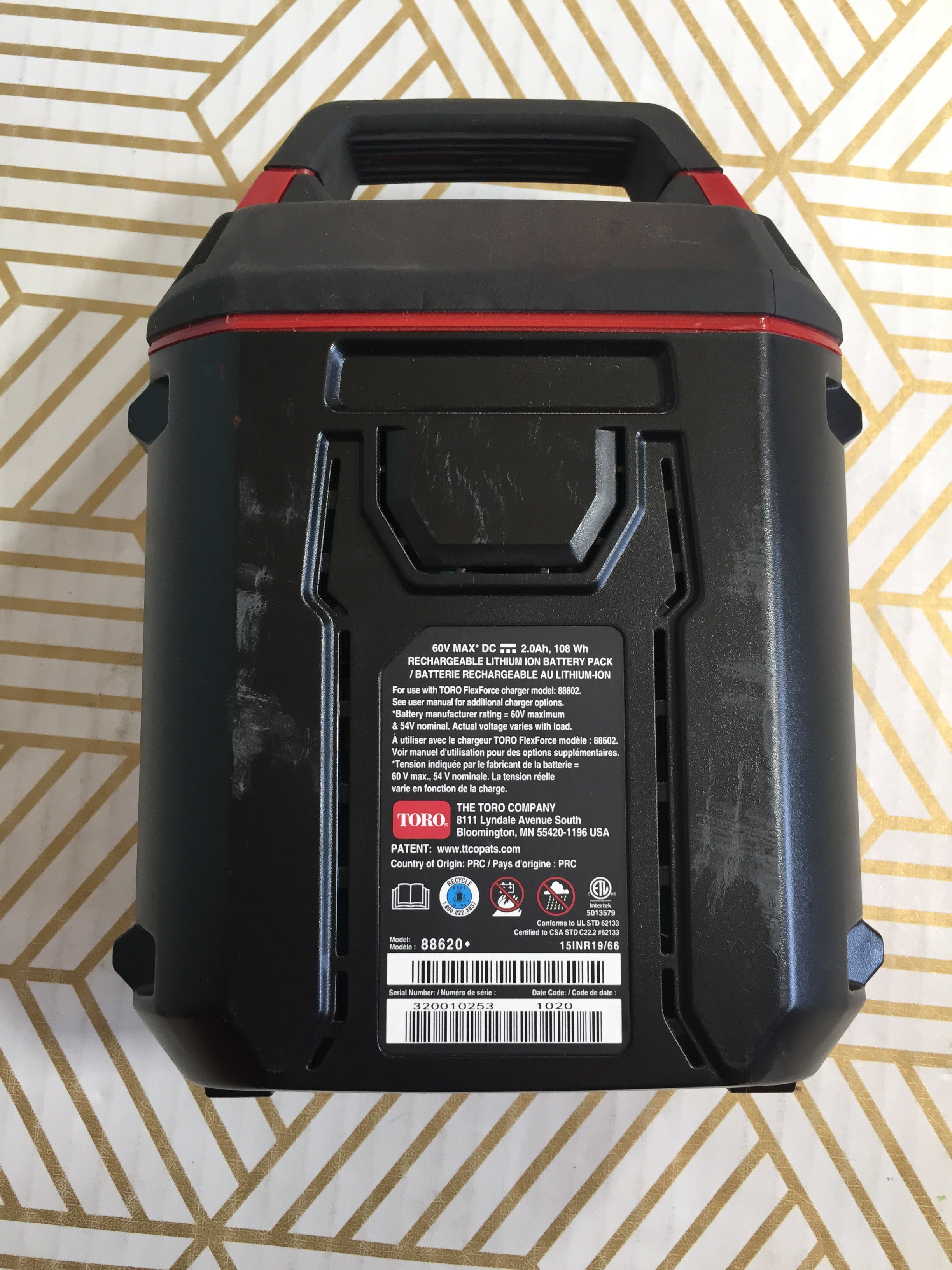 TORO Flex Force Power System Battery L180 | 60 Volts 2.0Ah | 88620 (7855529492718)