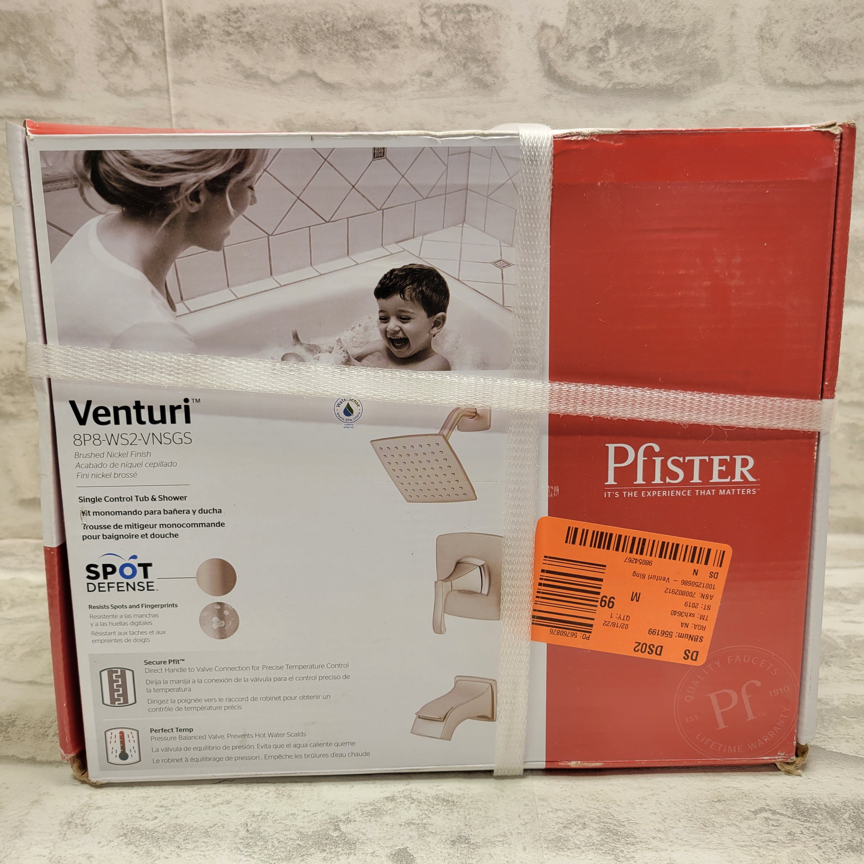 Pfister Venturi Single-Handle Tub/Shower Faucet, Brushed Nickel (Valve Included) (7594314727662)