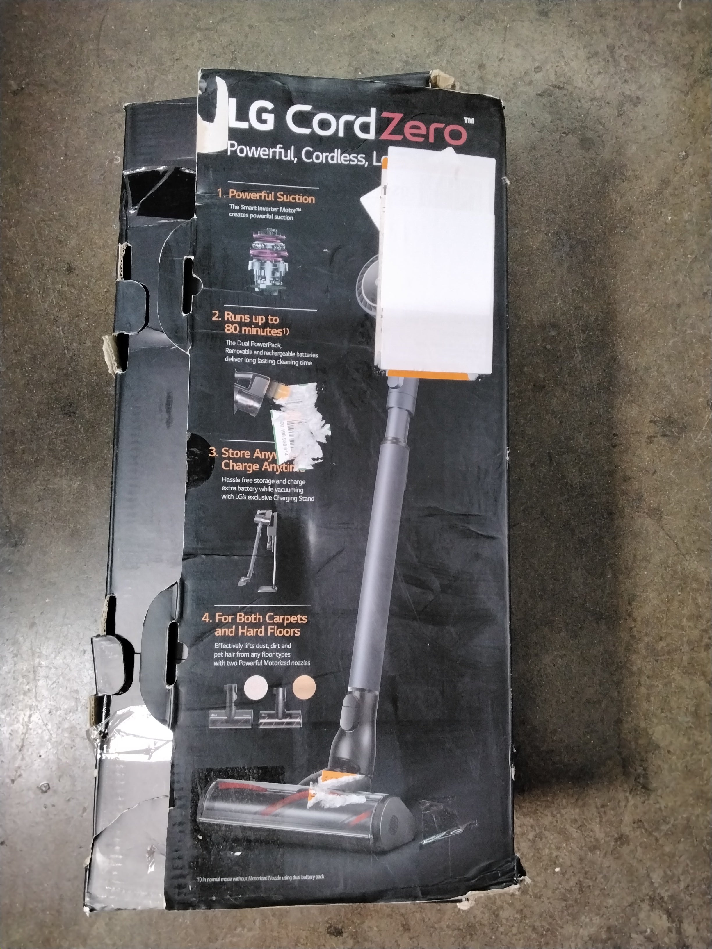 *FOR PARTS*LG CordZero Cordless Stick Vacuum Cleaner,  Extra Battery - A907GMS (7922828509422)