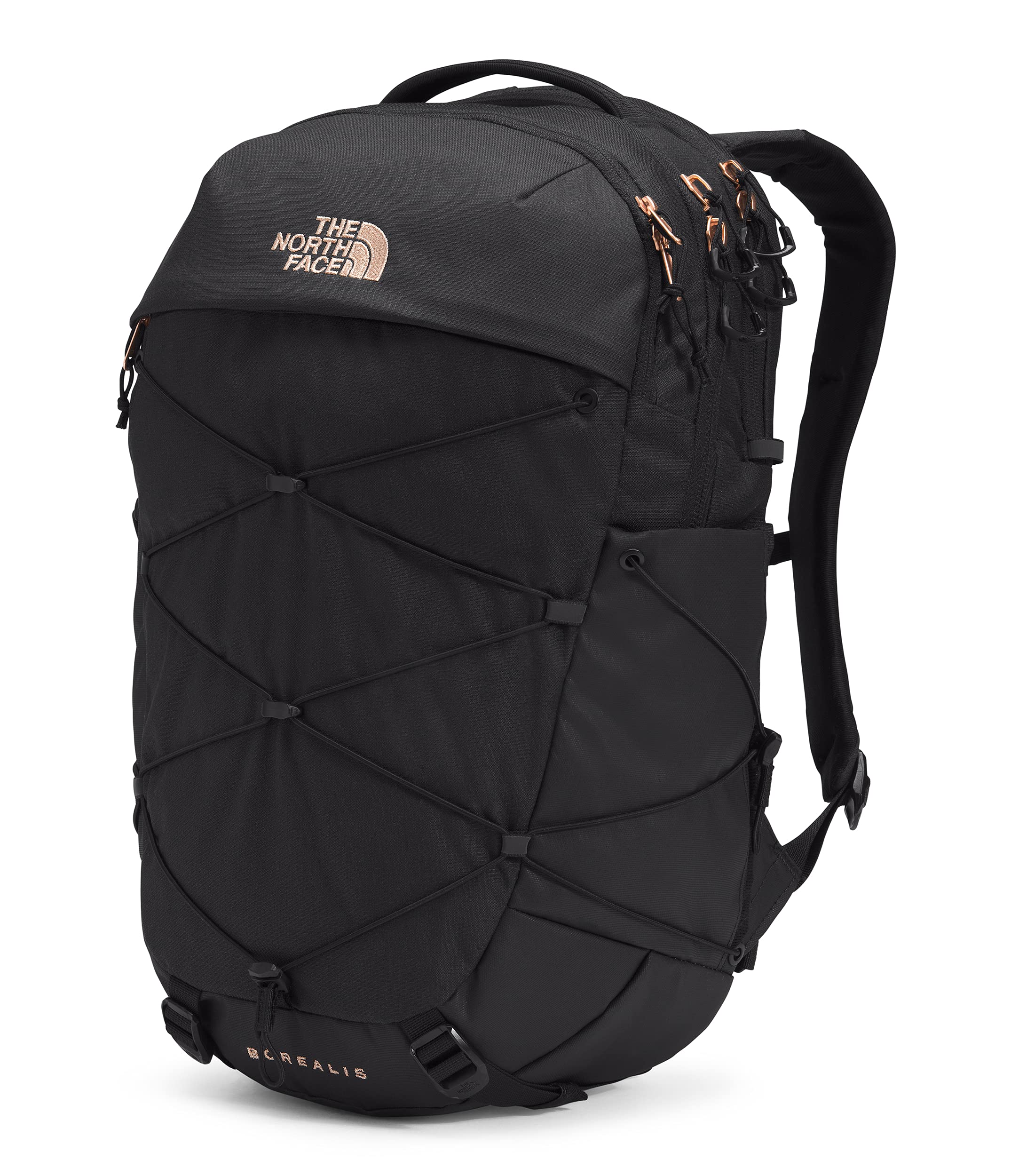 The North Face Women's Borealis School Laptop Backpack, TNF Black Heather/Burnt Coral Metallic, One Size (7834452590830)