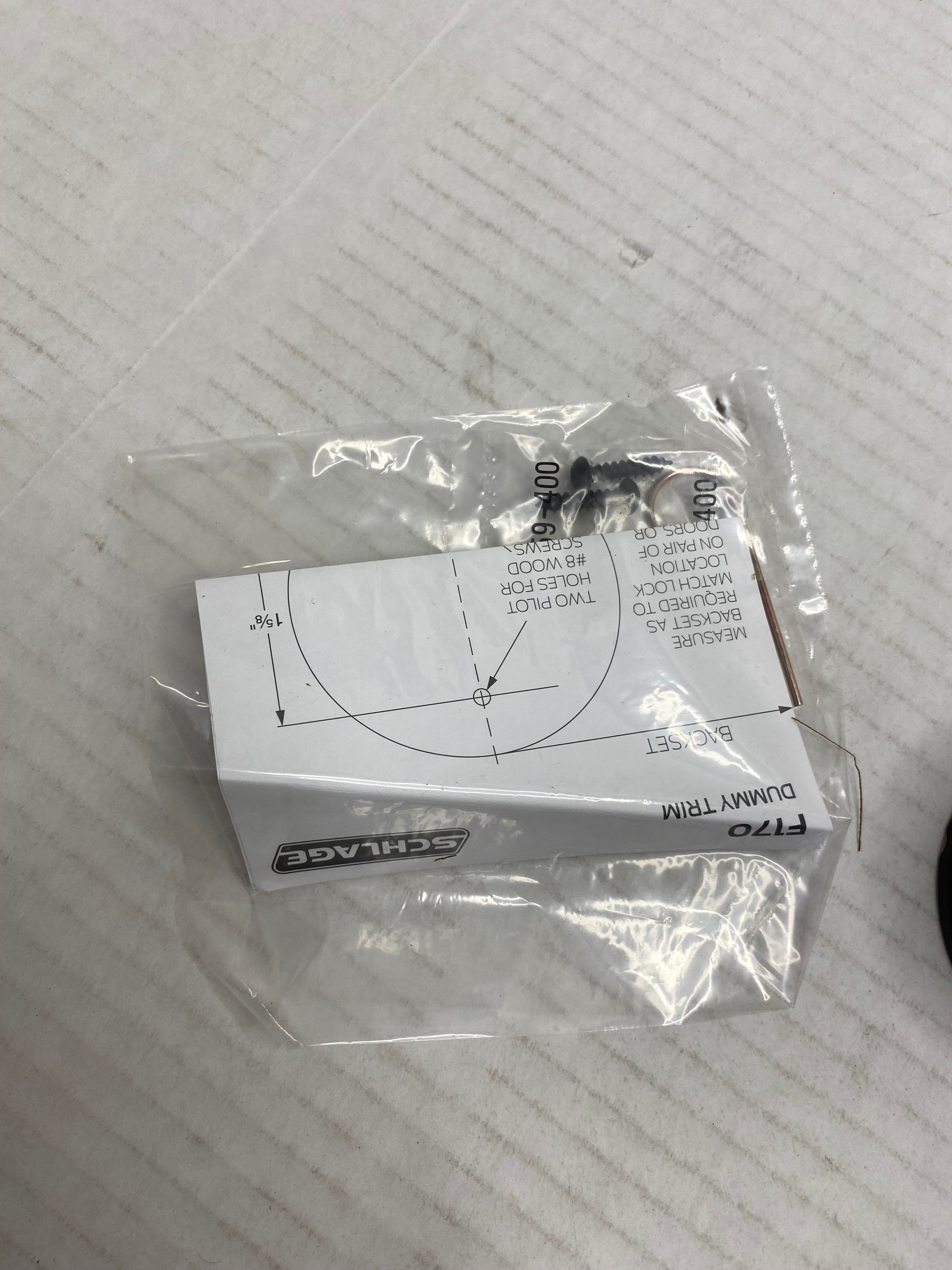 Schlage F170 PLY 622 Plymouth Door Knob, Dummy handle, Matte Black *OP