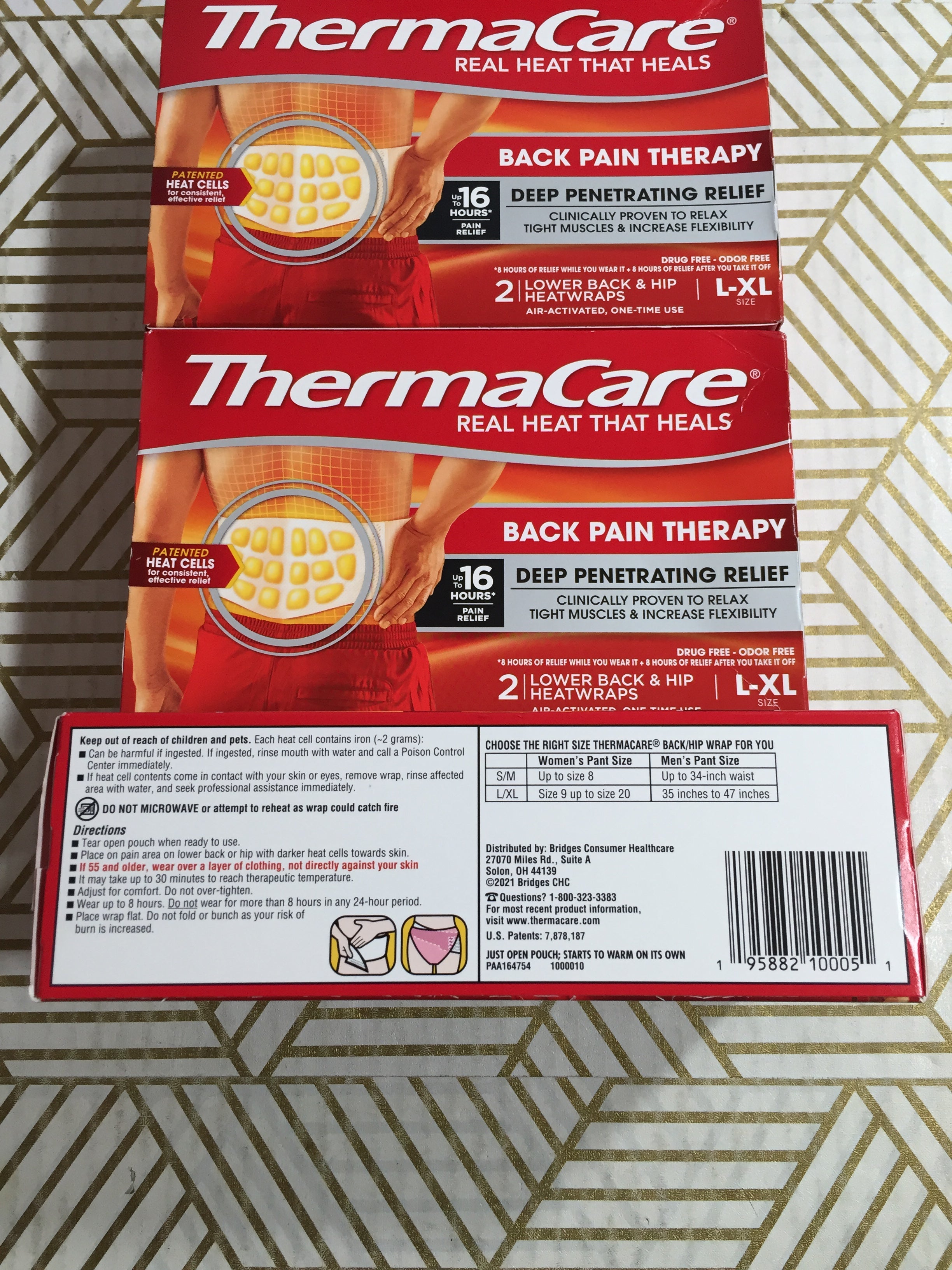 ThermaCare Lower Back & Hip Pain Relief Heat Wraps | 3 PACKS | L-XL *SEALED* (8109095157998)