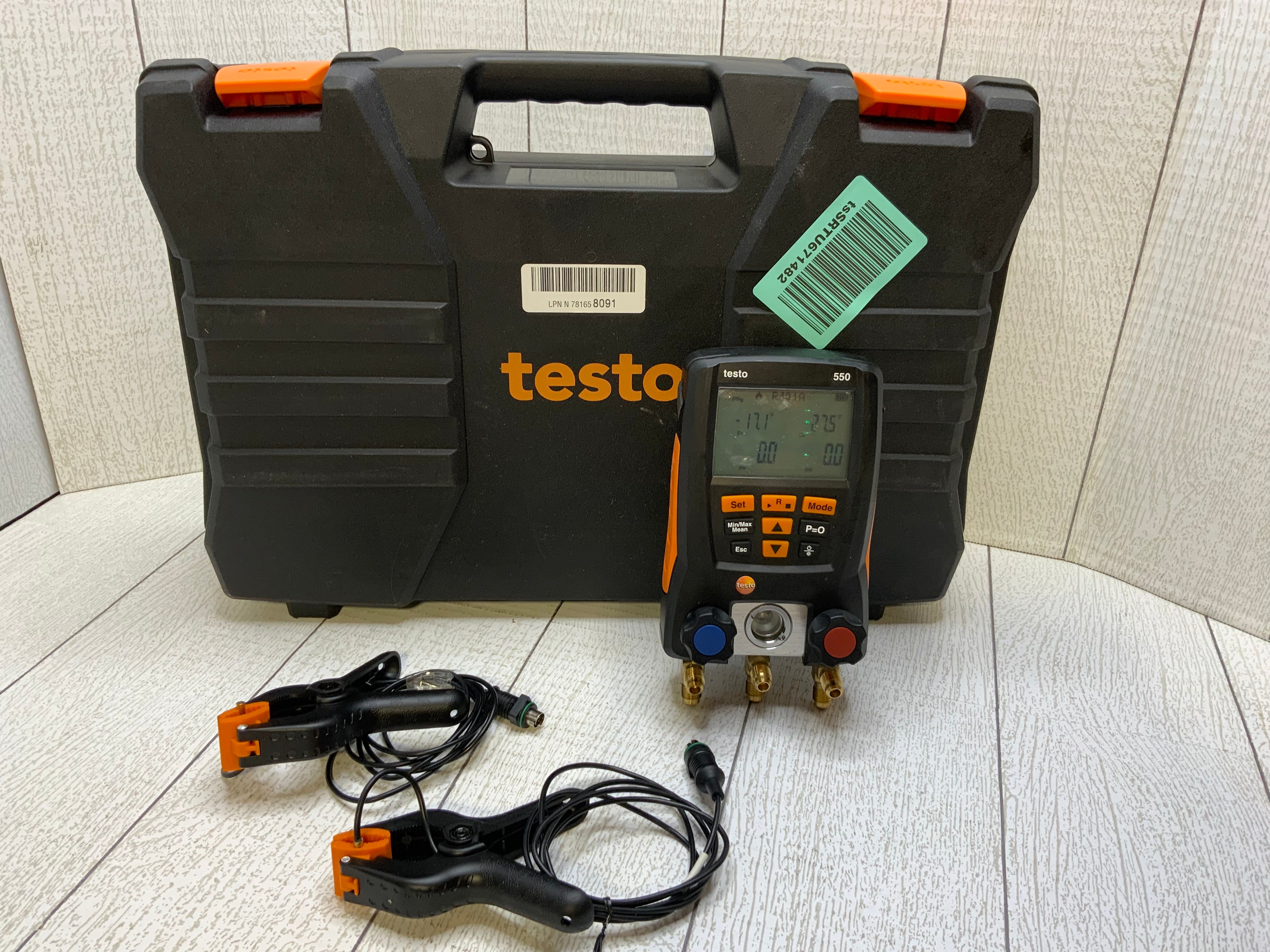 Testo 550s Kit I App Operated Digital Manifold Kit with 2 Wireless Clamp Probes (7923729826030)