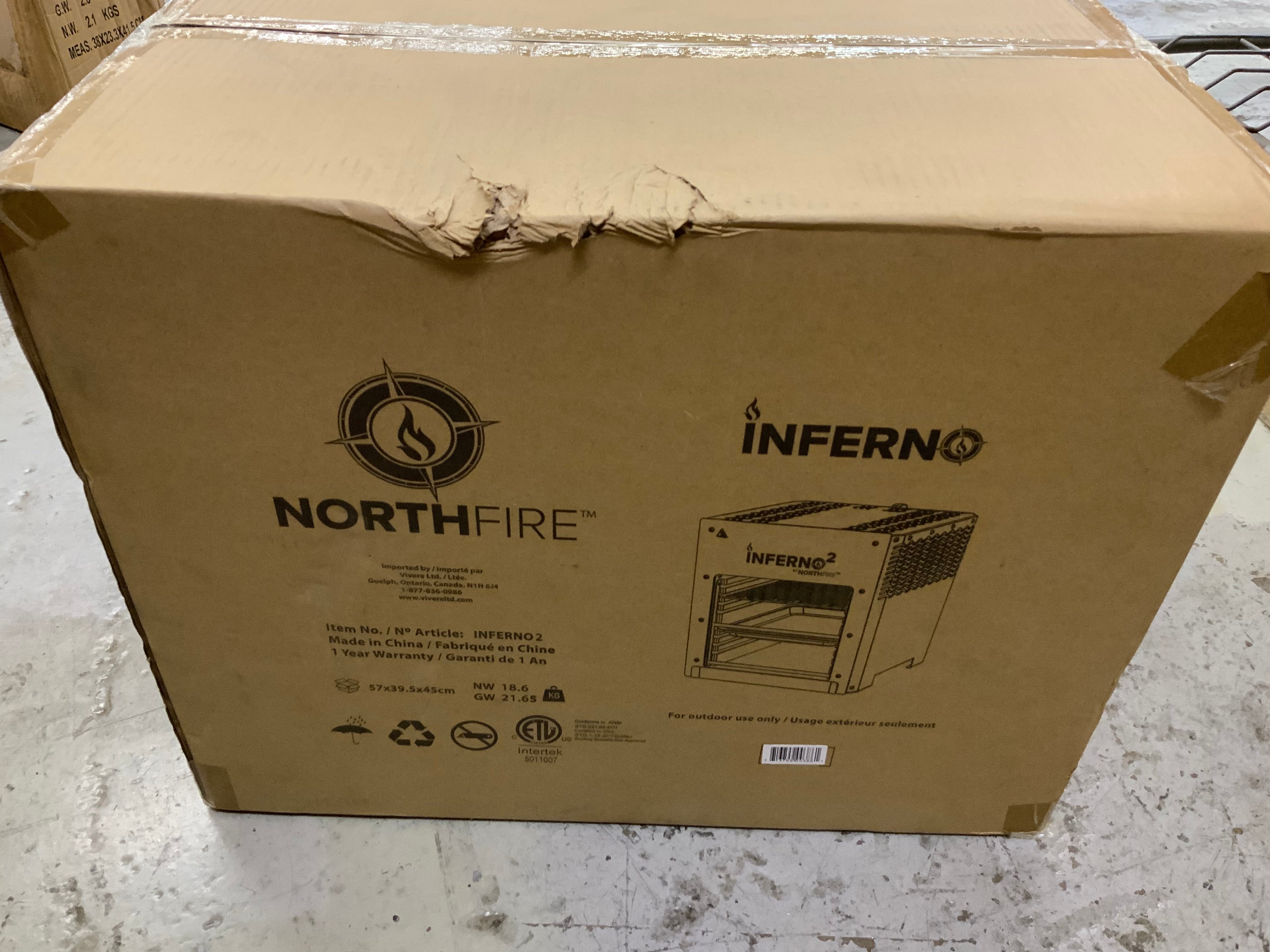 NorthFire Propane Infrared GrillDouble, Inferno 2 Silver **New In B
