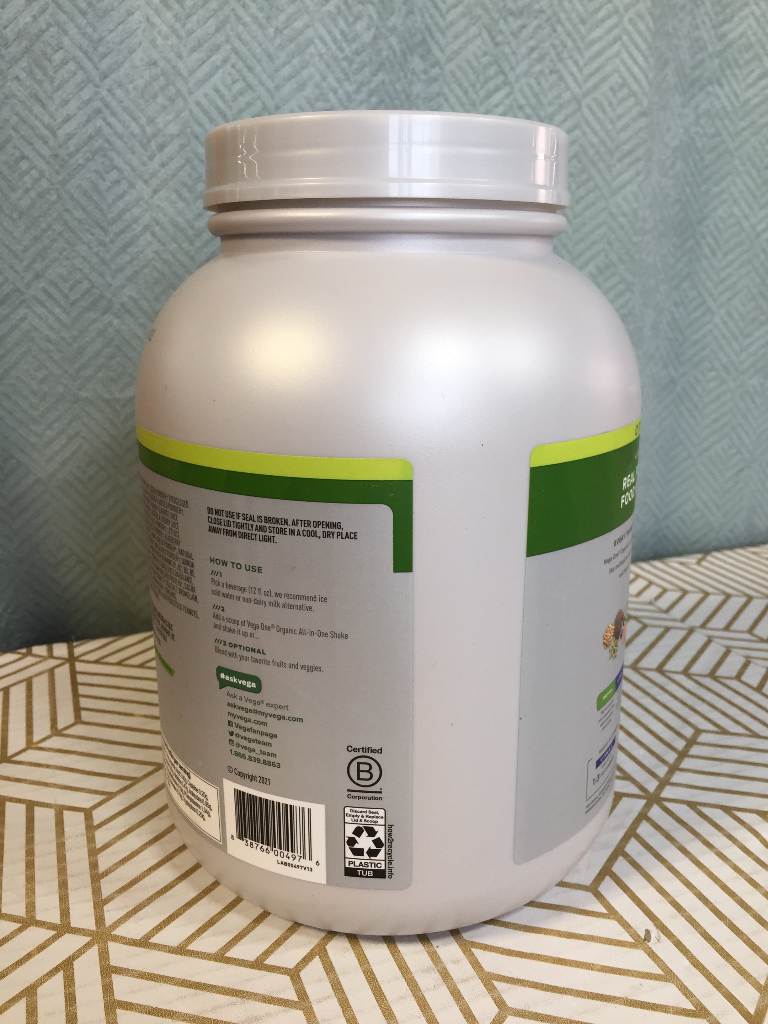 Vega Organic All-in-One Vegan Protein Powder Chocolate (42 Servings) Superfood (7928458576110)