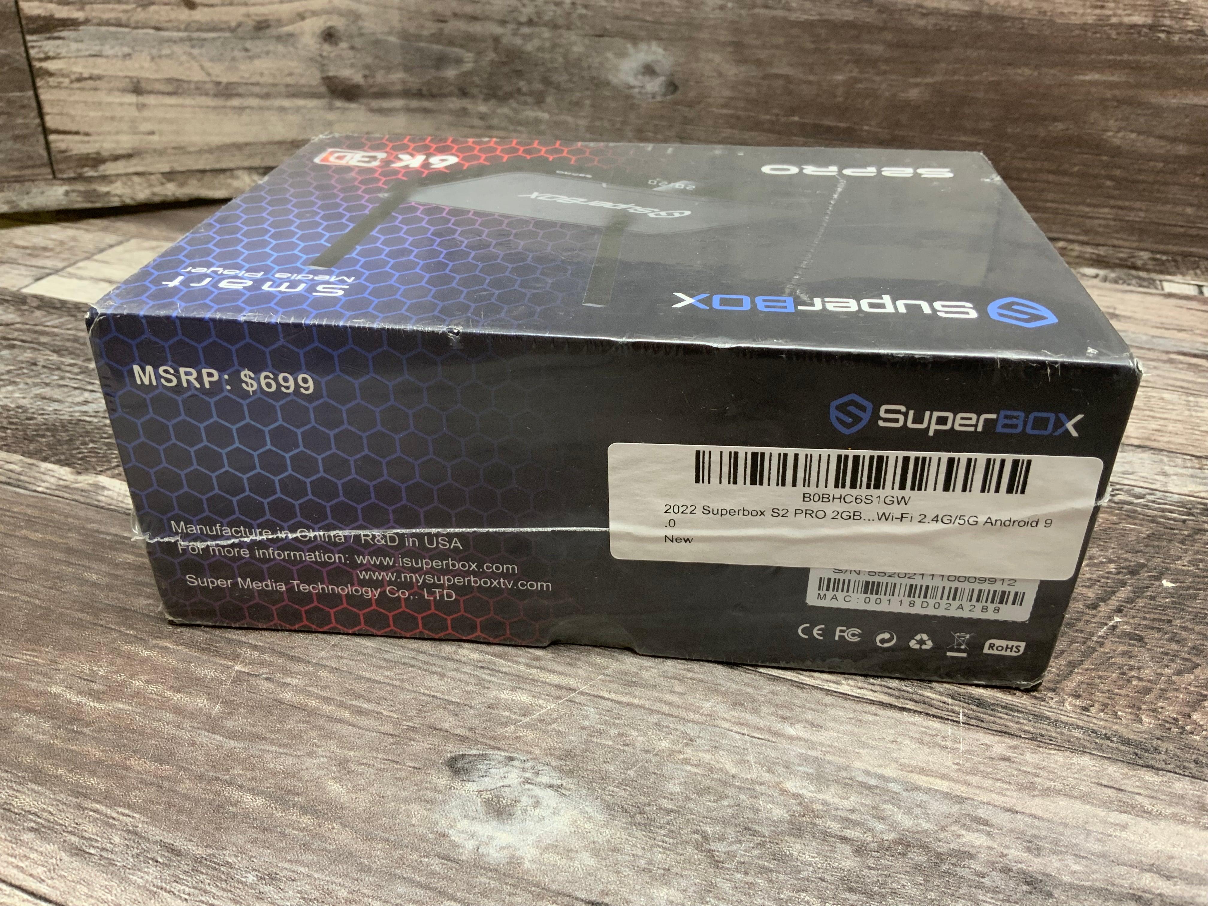 Superbox S2 Pro Media Player 6K Android 9.0 TV Dual-Band Wifi 2.4G/5G Compatible (8095013241070)