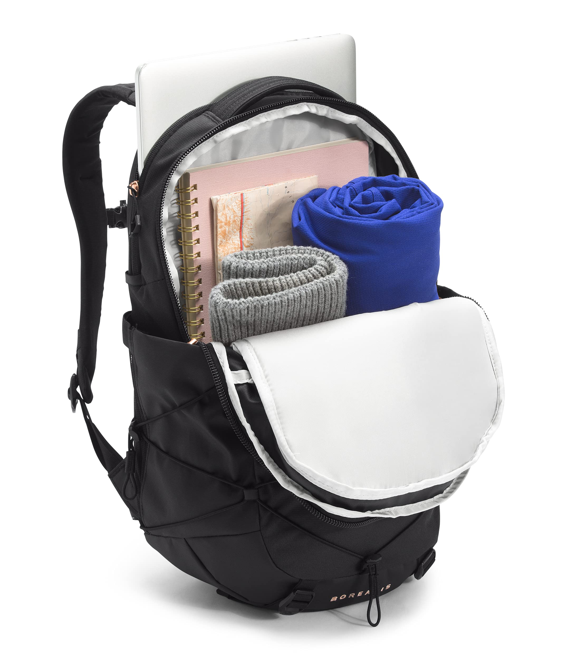 The North Face Women's Borealis School Laptop Backpack, TNF Black Heather/Burnt Coral Metallic, One Size (7834452590830)