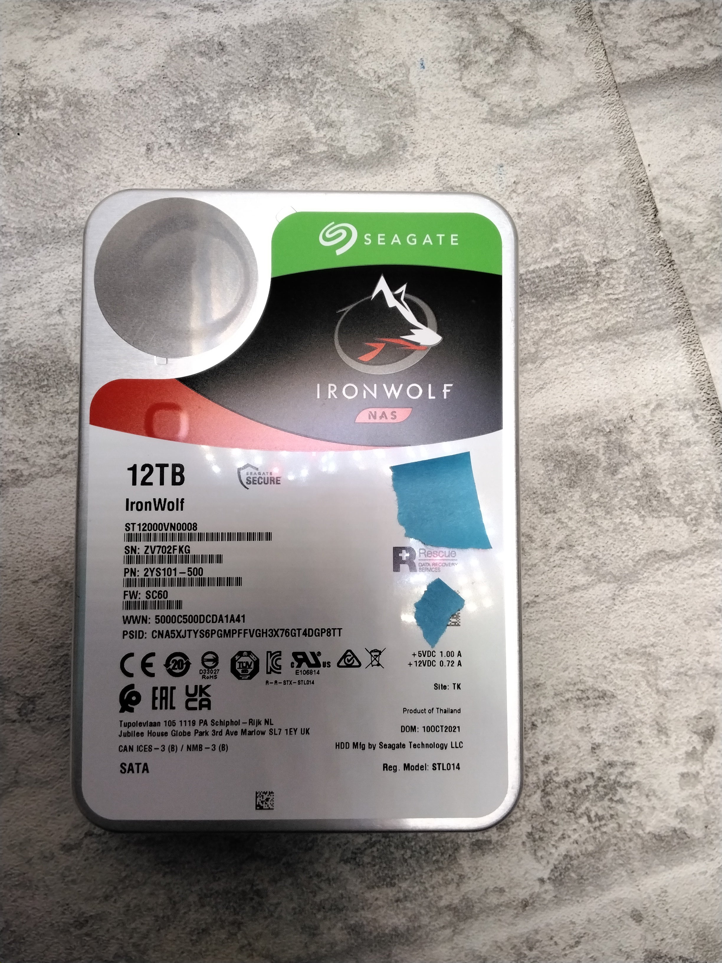 *FOR PARTS* Seagate IronWolf 12TB NAS Internal Hard Drive HDD (7688068890862)