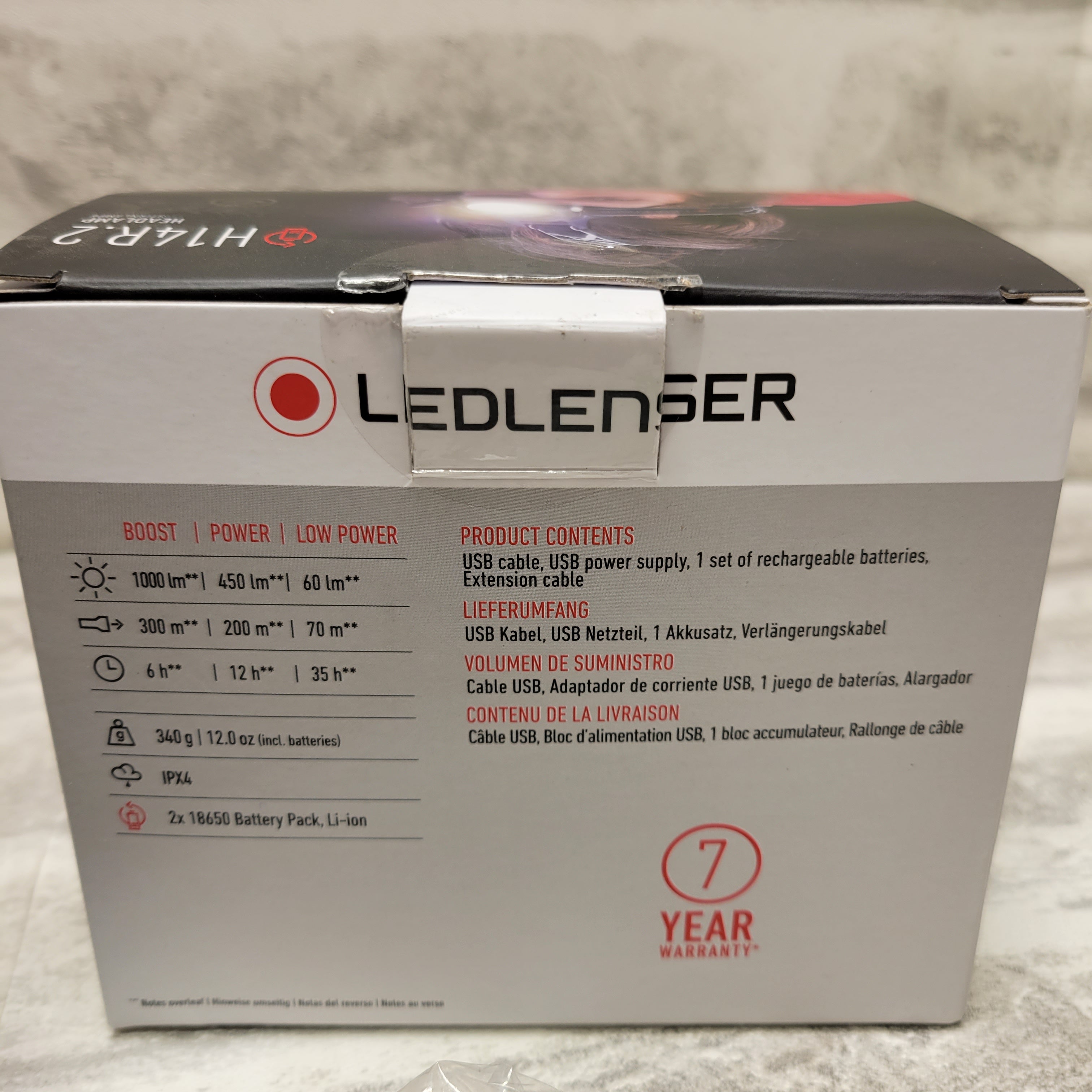 Ledlenser, H14R.2 Rechargeable Headlamp, Black