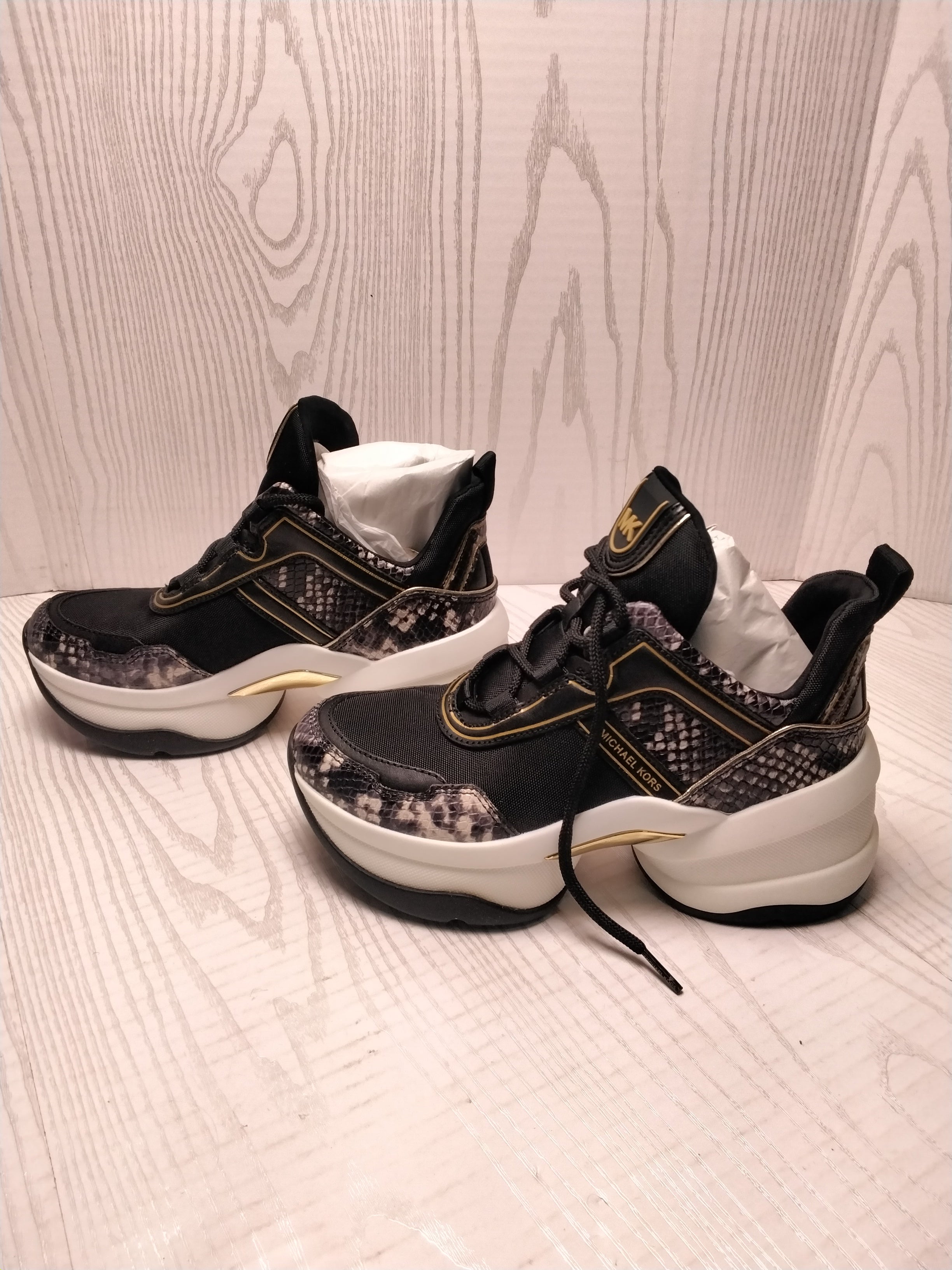 Michael Kors Women's Olympia Trainer Tech Canvas Shoes - Black, Size 5.5 (7928683462894)