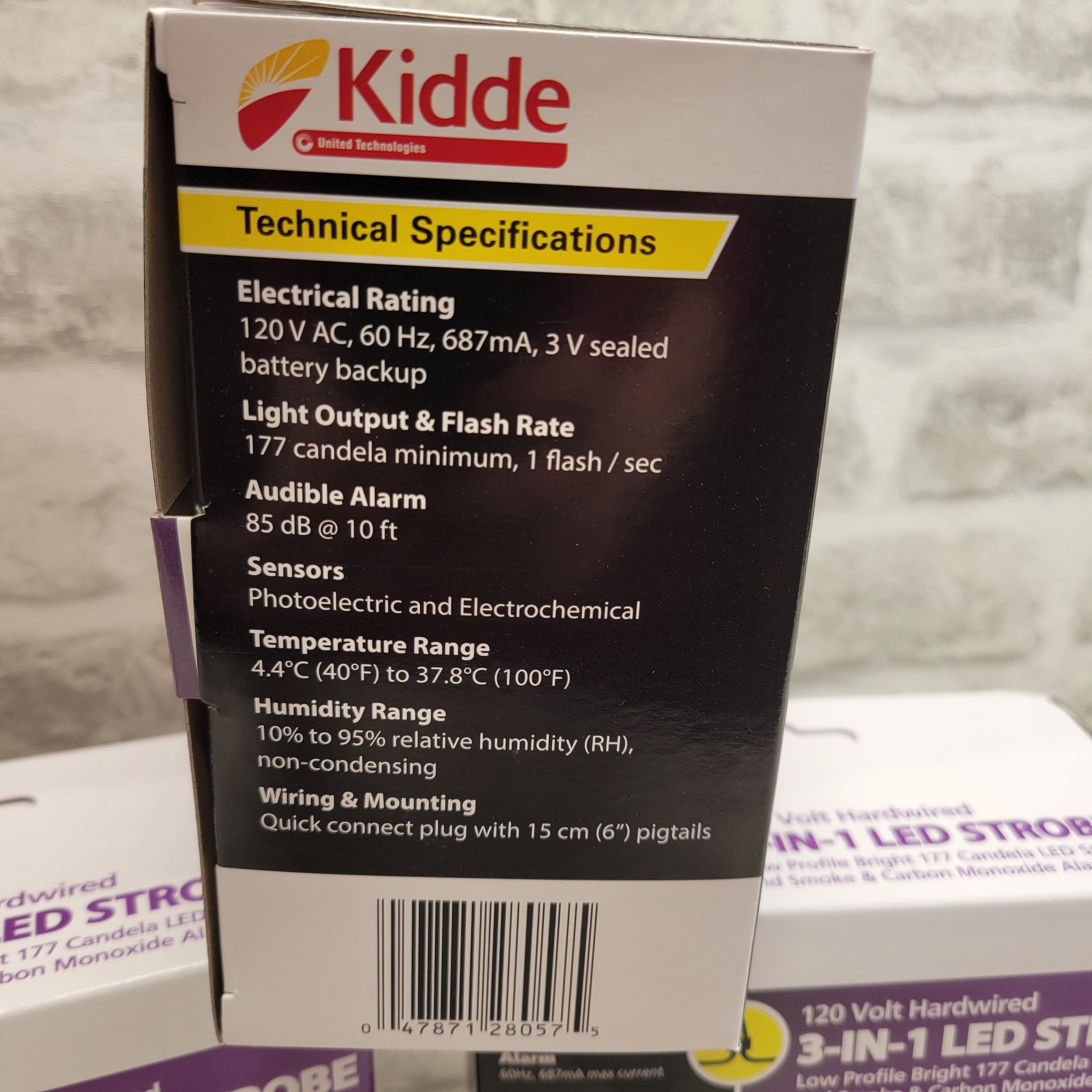 (Lot of 3) Kidde Smoke Detector, Hardwired Lithium Battery Backup & Strobe Light (7594281205998)
