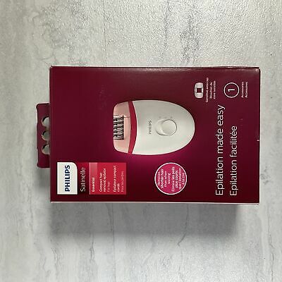 Philips Beauty Satinelle Essential Corded Epilator, White and Pink, 1 Count (6922782933175)