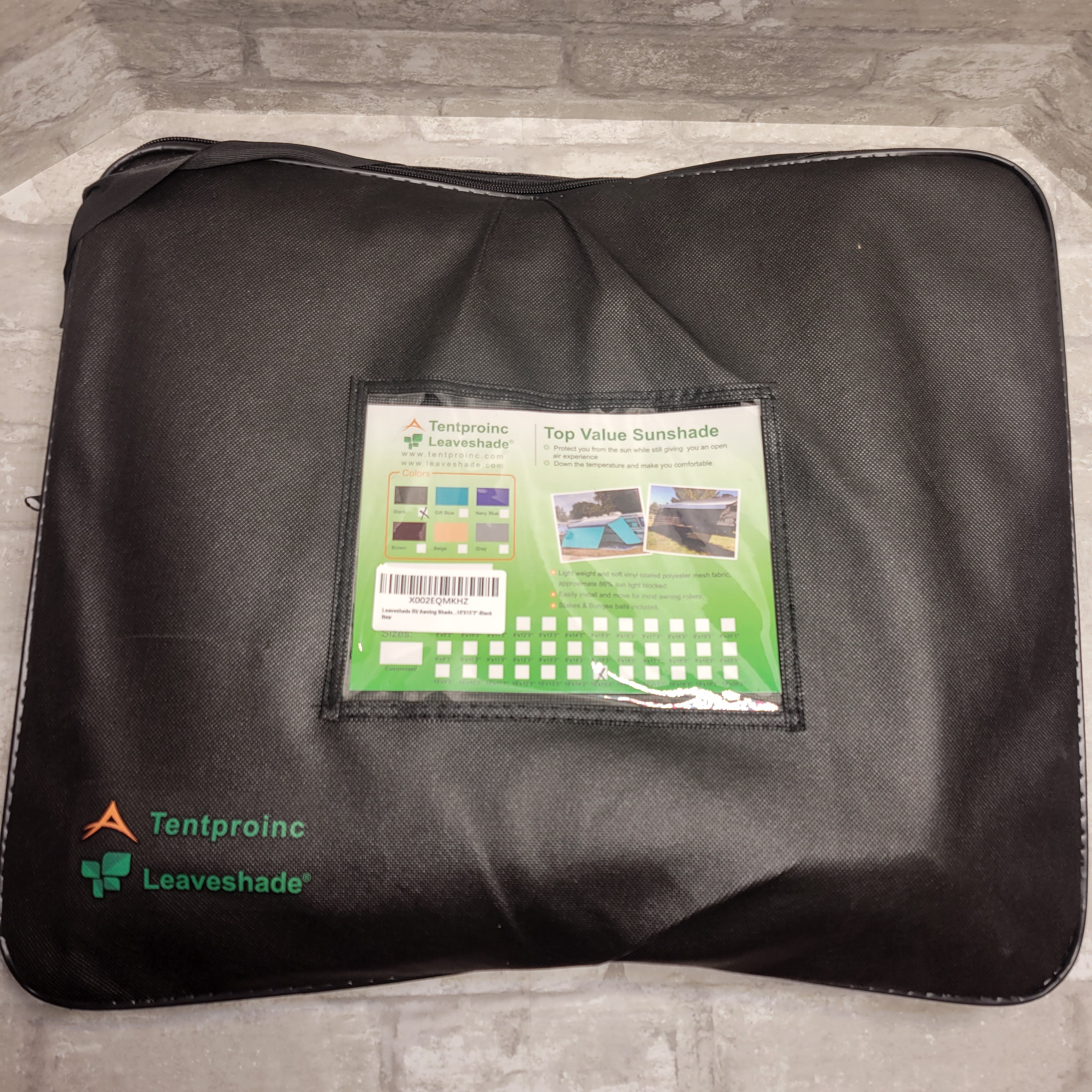 Tentproinc RV Awning Sunshade Screen ● 10'X15'3''- Black Mesh Sun Shade (8086203105518)