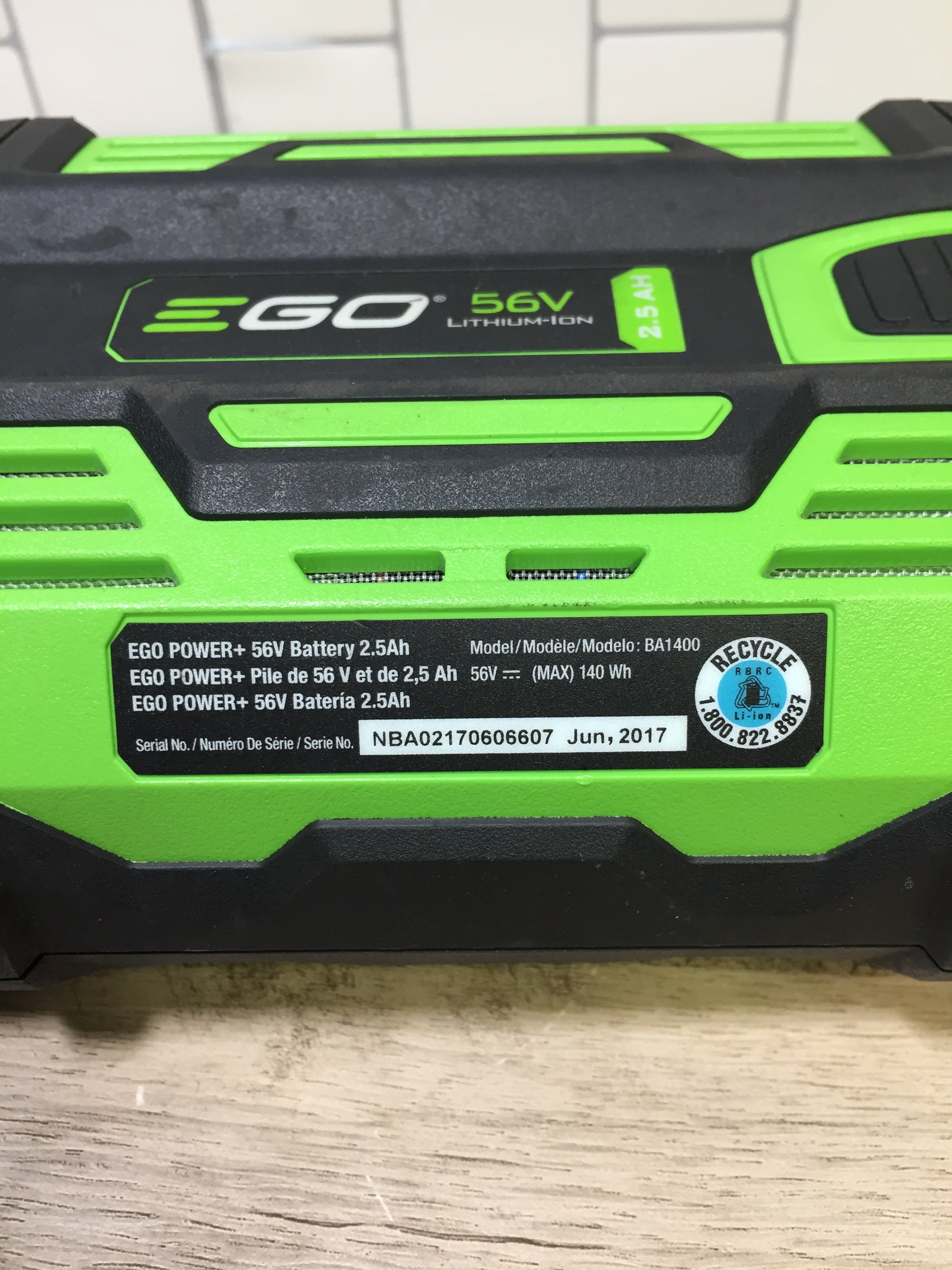 **PARTS ONLY** EGO 56V 2.5Ah ARC Lithium Battery BA1400 **DEFECTIVE** (7198020534510)