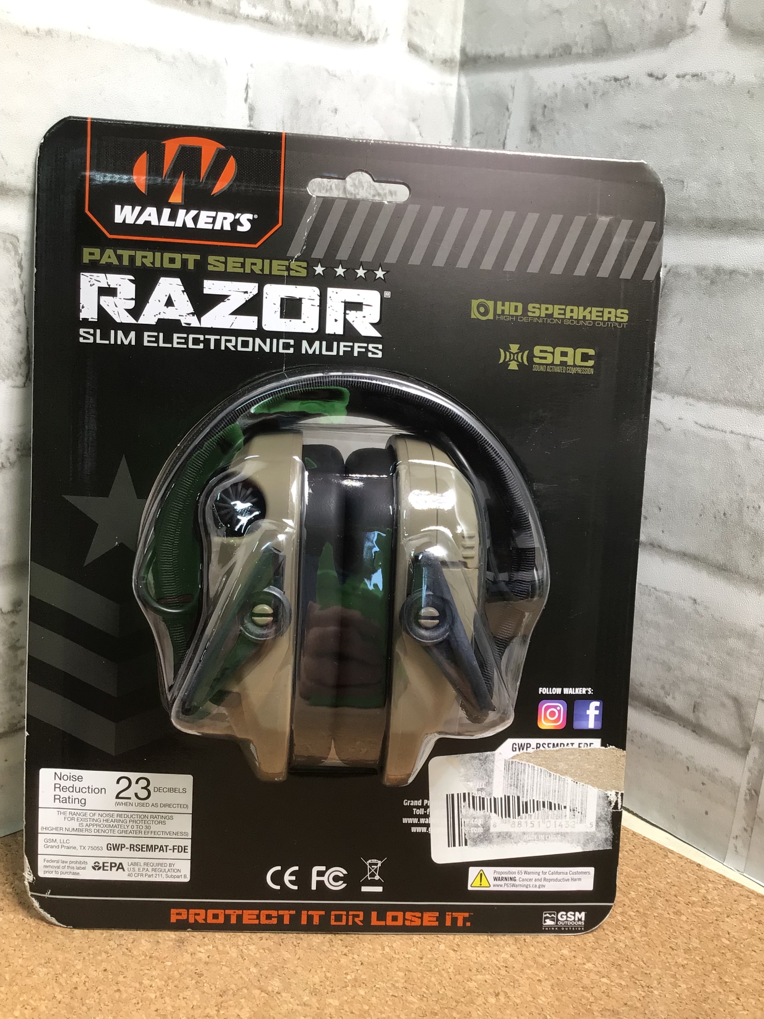 Walker's Razor Slim Ultra Low Profile, Range Shooting Hunting Hearing