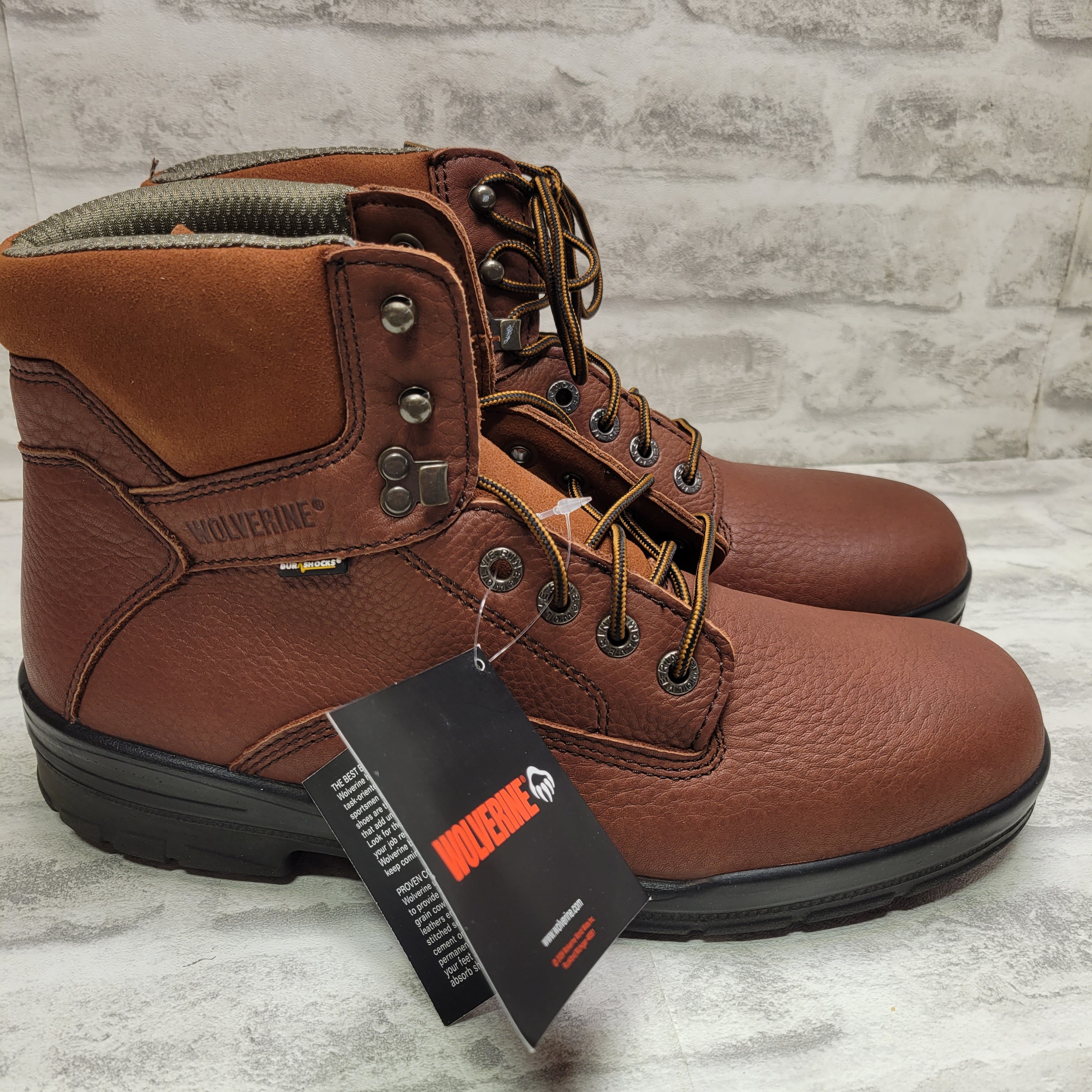 Wolverine Men's Durashock SR Work Boots - Soft Toe - Brown Size 12(M) (7772600565998)