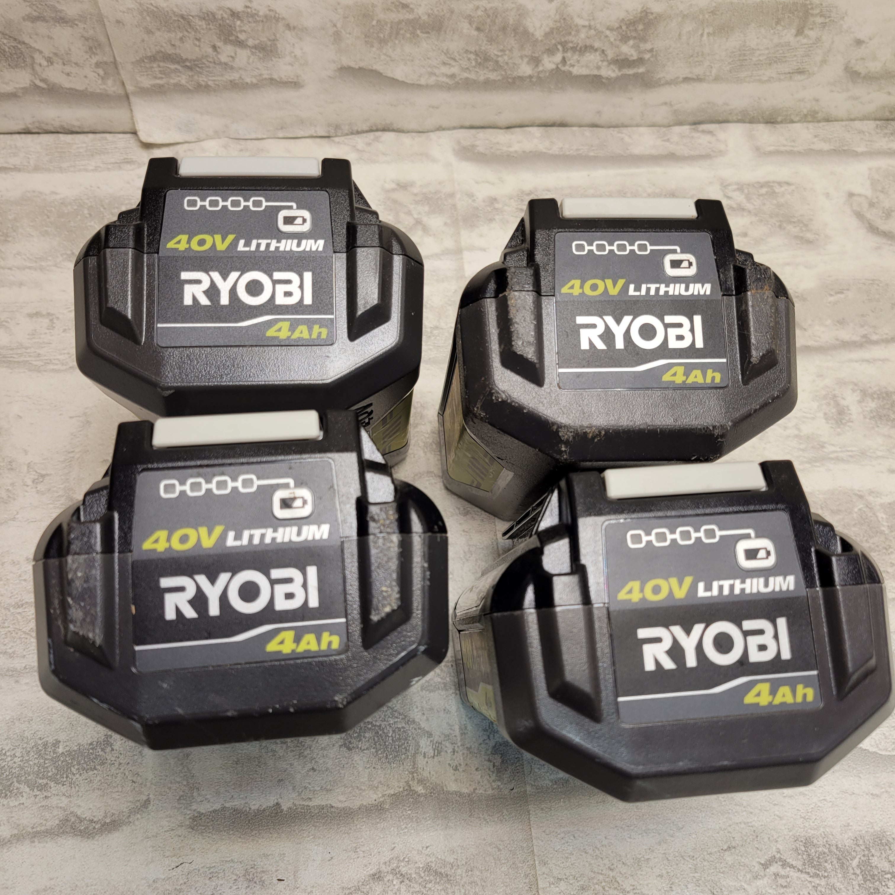 (4) RYOBI 40V Lithium-Ion 4 Ah High Capacity Battery OP40401 *FOR PARTS* (7916753977582)