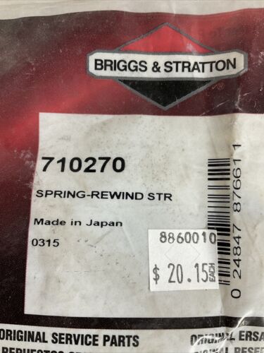 NOS Genuine Briggs & Stratton 710270 Recoil Spring OEM (6922740302007)