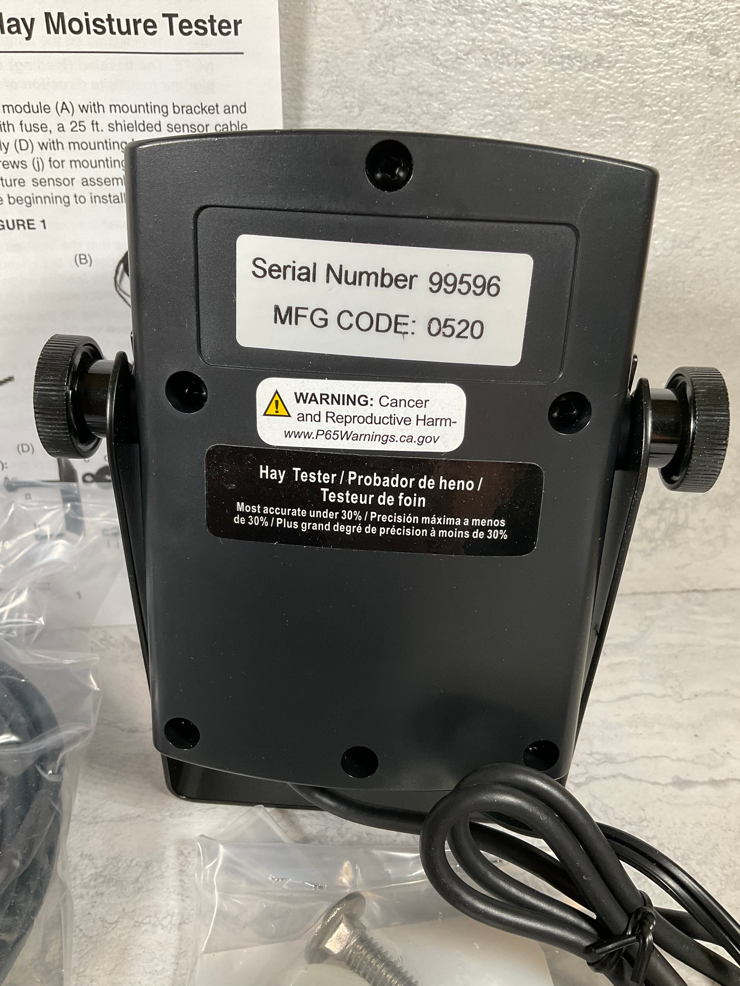 AgraTronix, 07150, BHT-1 Baler-Mounted Hay Moisture Meter (6979925704887)