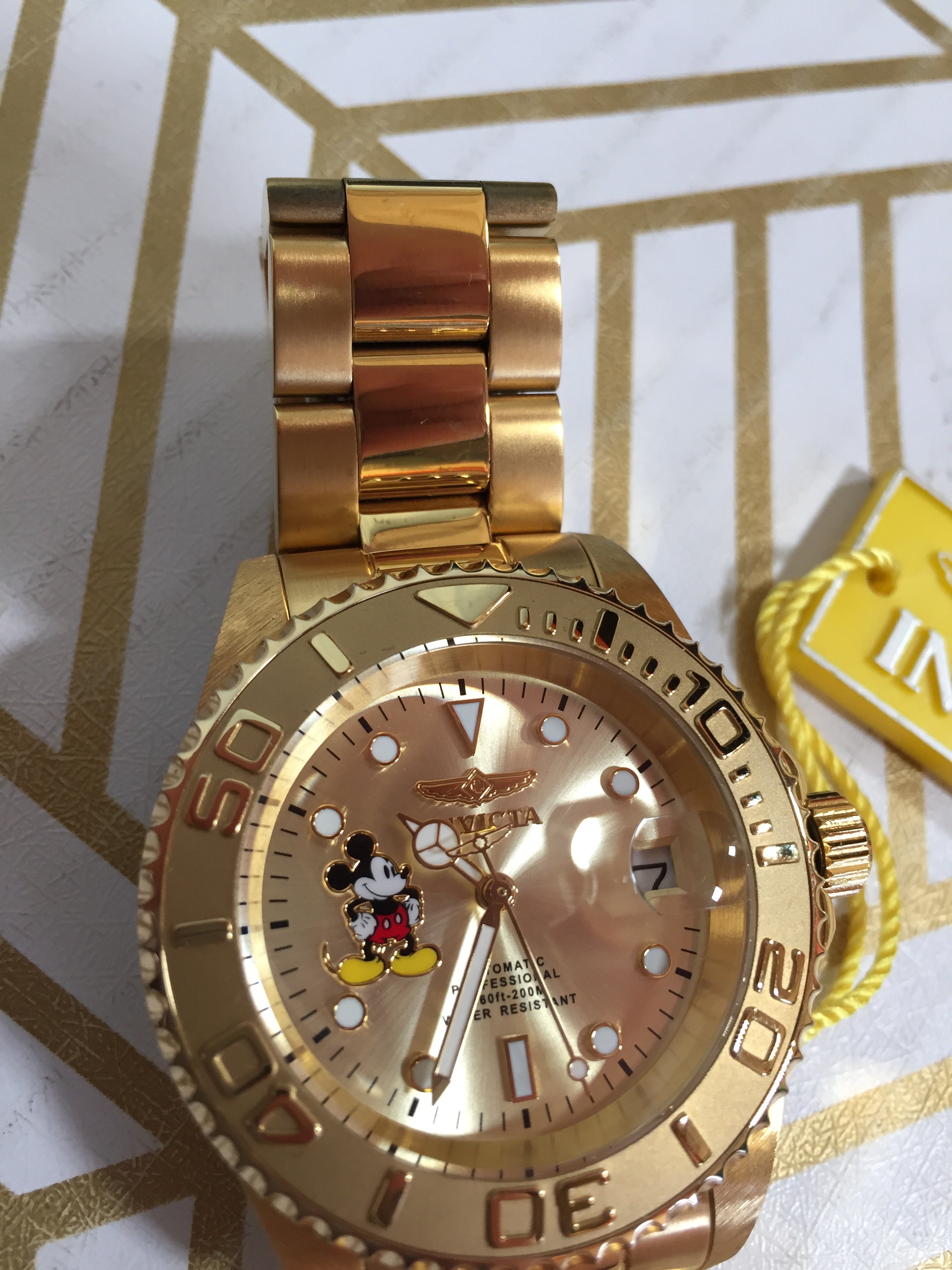 Invicta Mickey Mouse Men's 22779 Disney Limited Edition Analog Gold Watch (7746688024814)