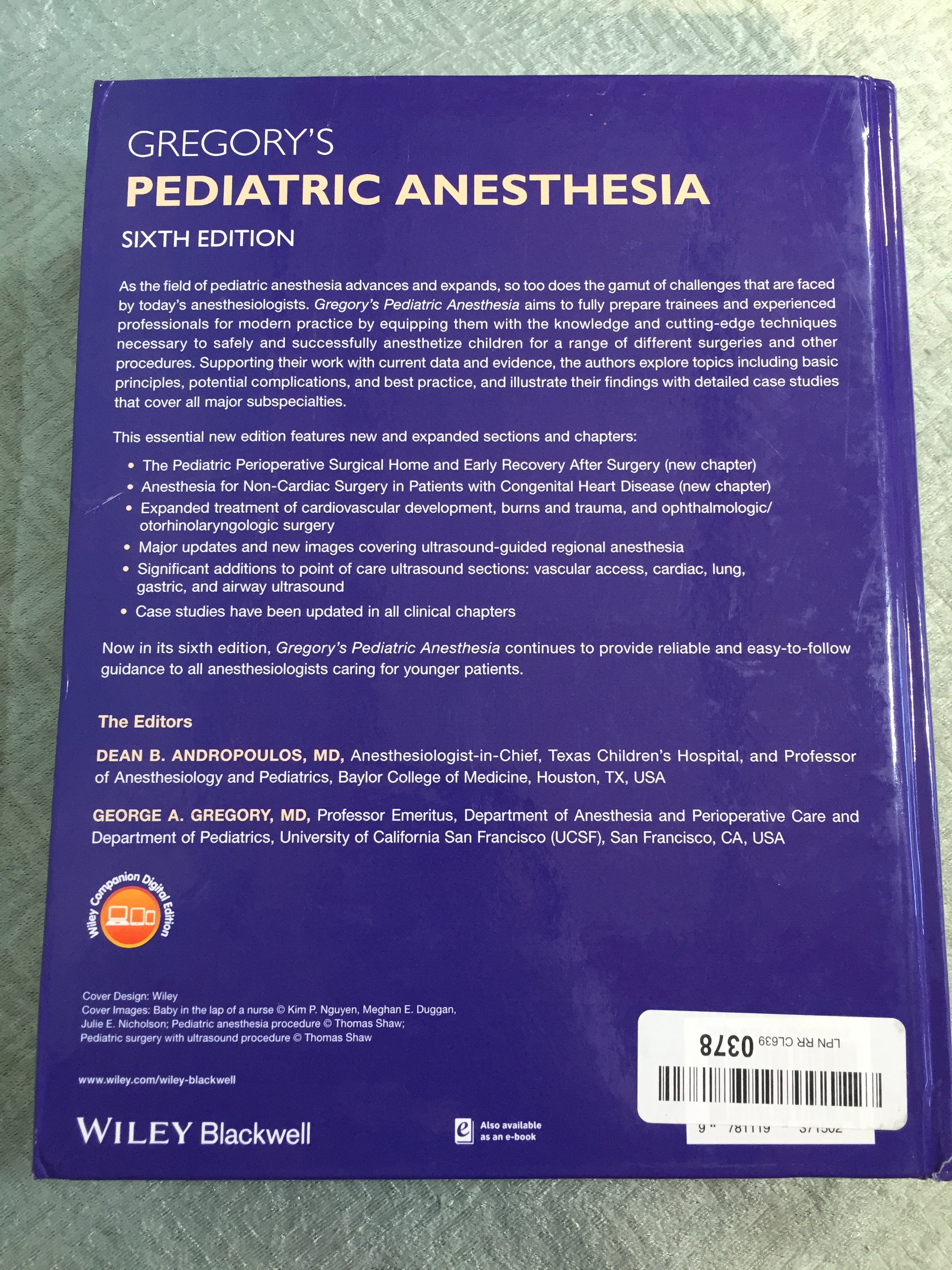 Gregory's Pediatric Anesthesia 6th Edition - Pre-Owned (7602421694702)