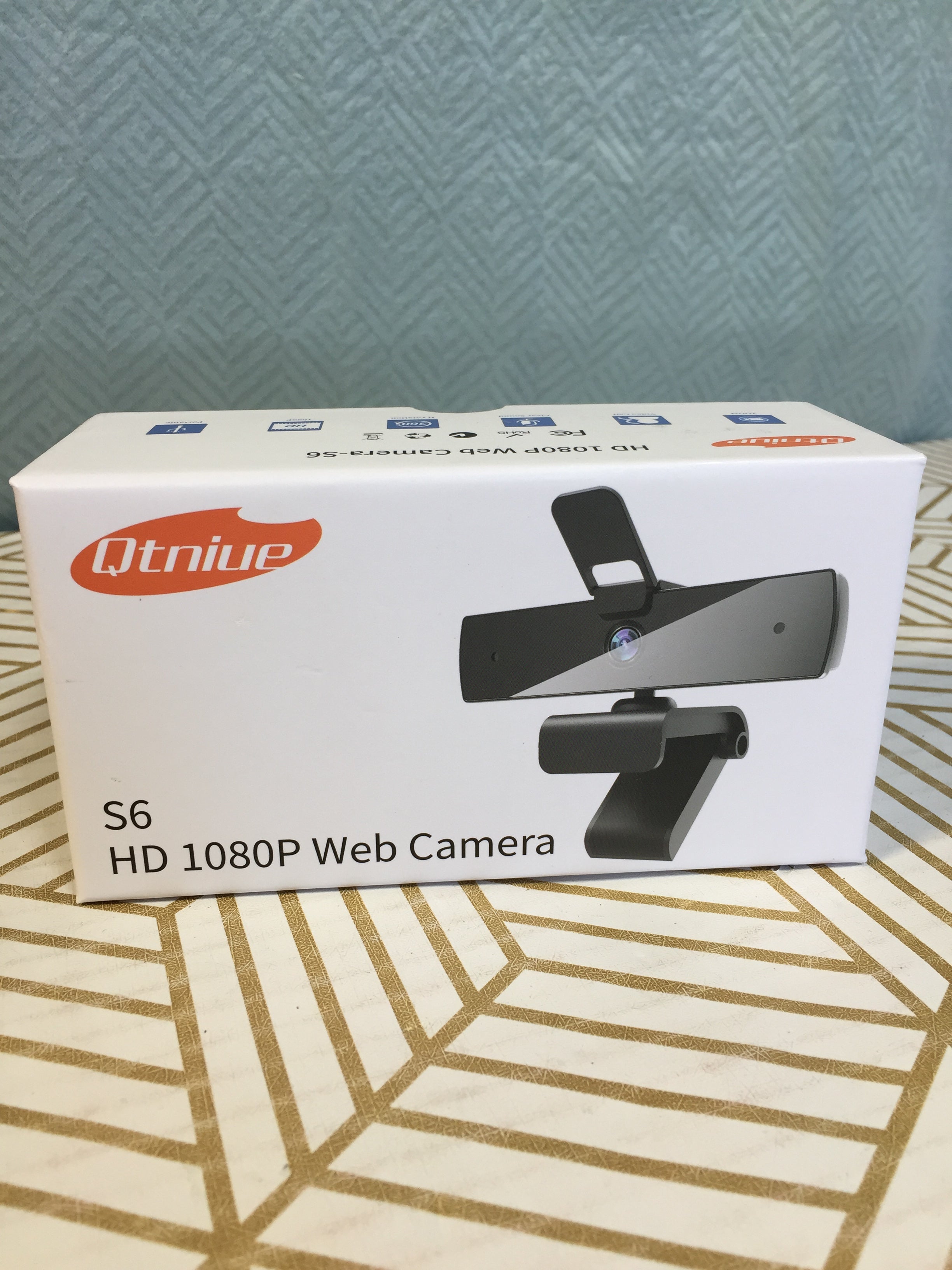 1080P Web Camera, 60FPS Webcam w/ Microphone, Qtniue USB Webcam Desktop *SEALED* (7917648249070)