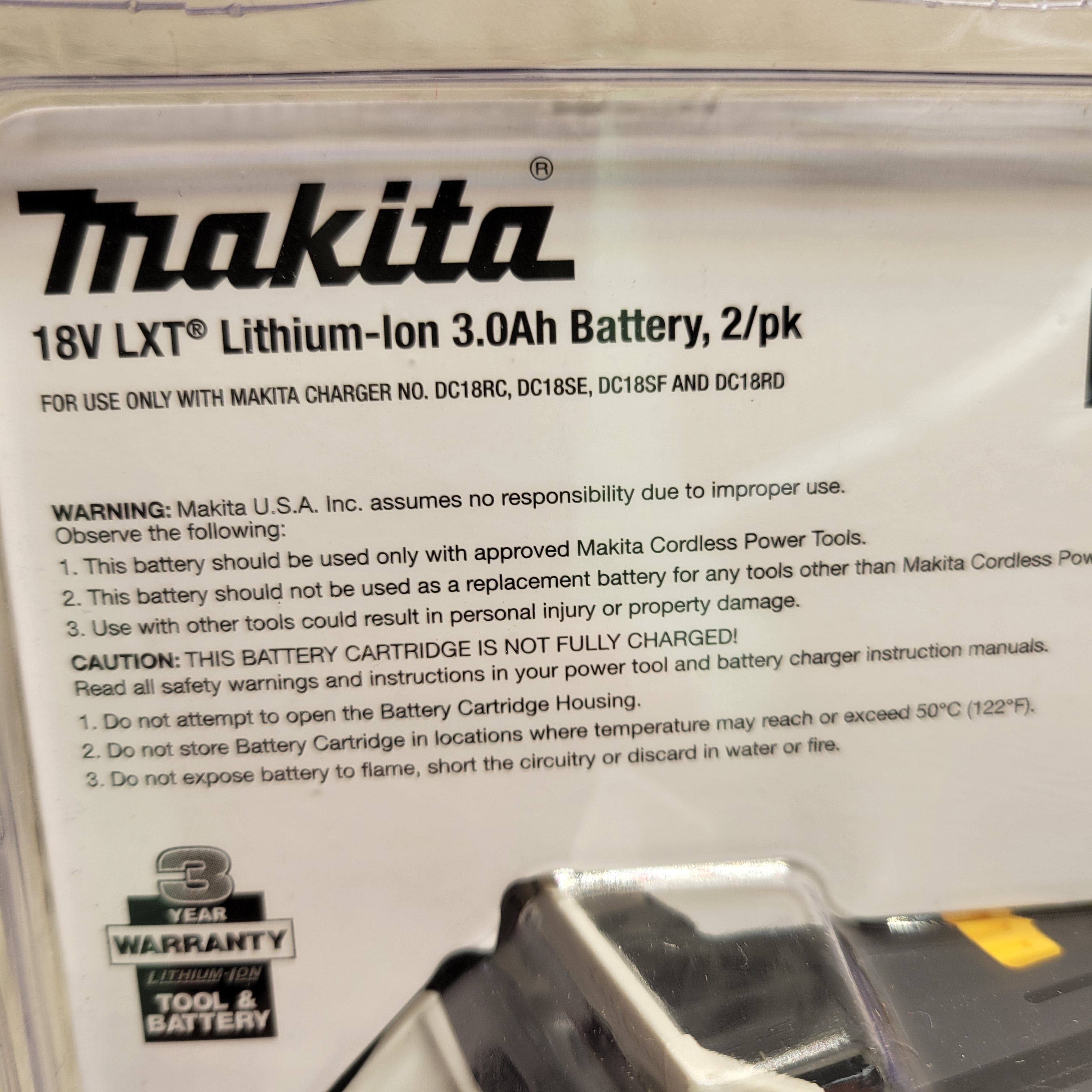 Makita BL1830B-2 18V 3.0 Ah LXT Lithium-Ion Battery (2-Pack) (7591893237998)