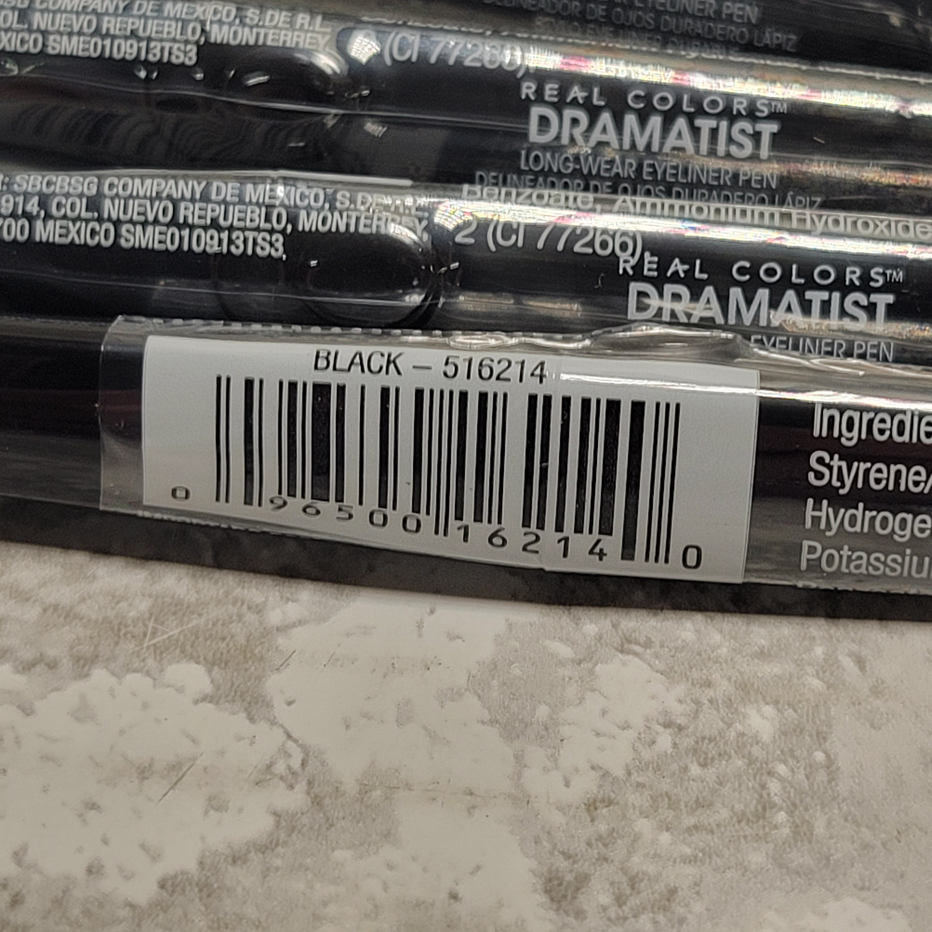 Eyeliner Pen Real Colors Dramatist Long-Wear Eyeliner Pen, Black, Lot of 5 (8063372165358)