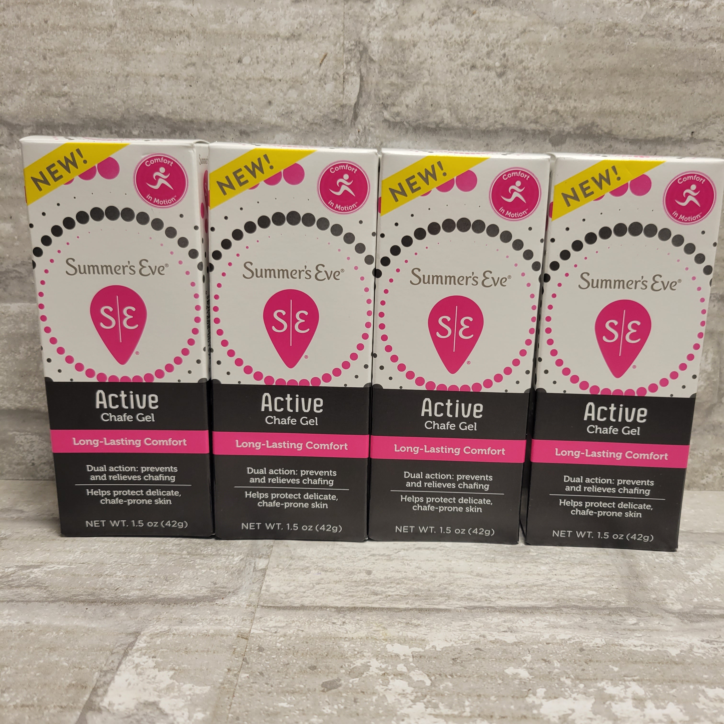 Summer's Eve Active Chafe Gel, Prevents & Relieves Chafing Lot of 4, Exp 03/2024 (8106388553966)