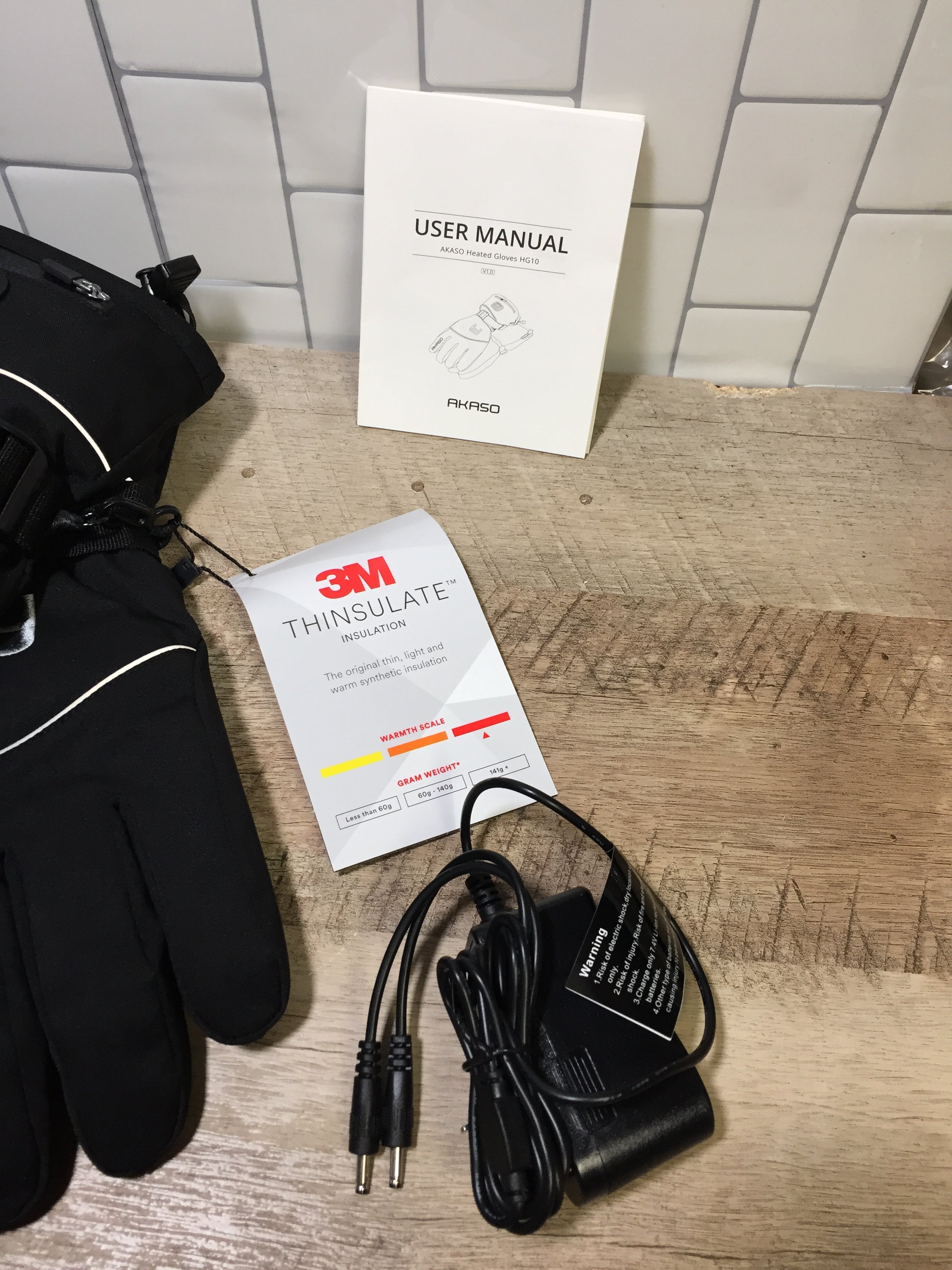 AKASO Heated Gloves for Men Women, Electric Heated Ski Gloves Small Black (6984365572279)