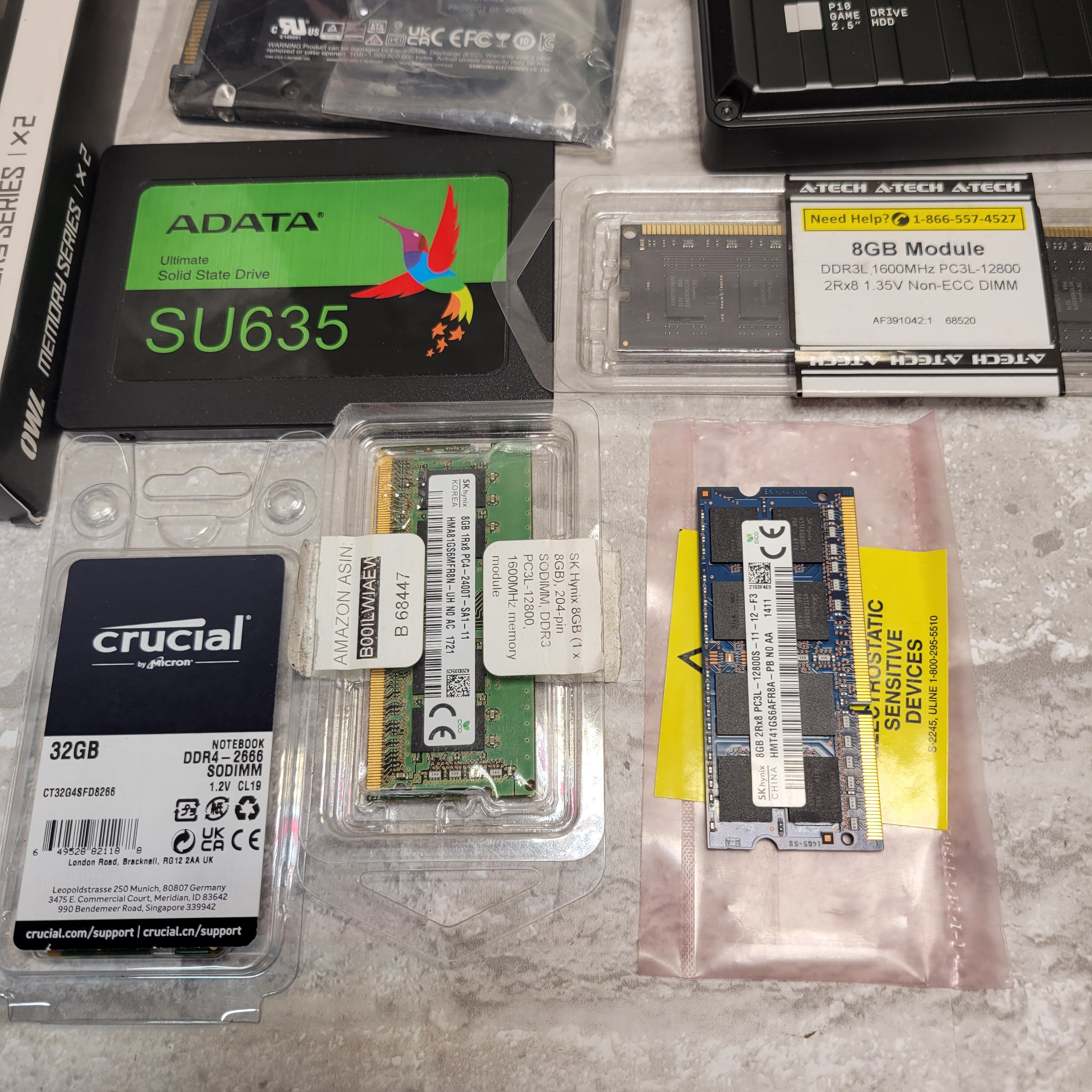 Seagate, Samsung, WD, Lot  of 13 Mixed Memory SSD *FOR PARTS* (7978086465774)