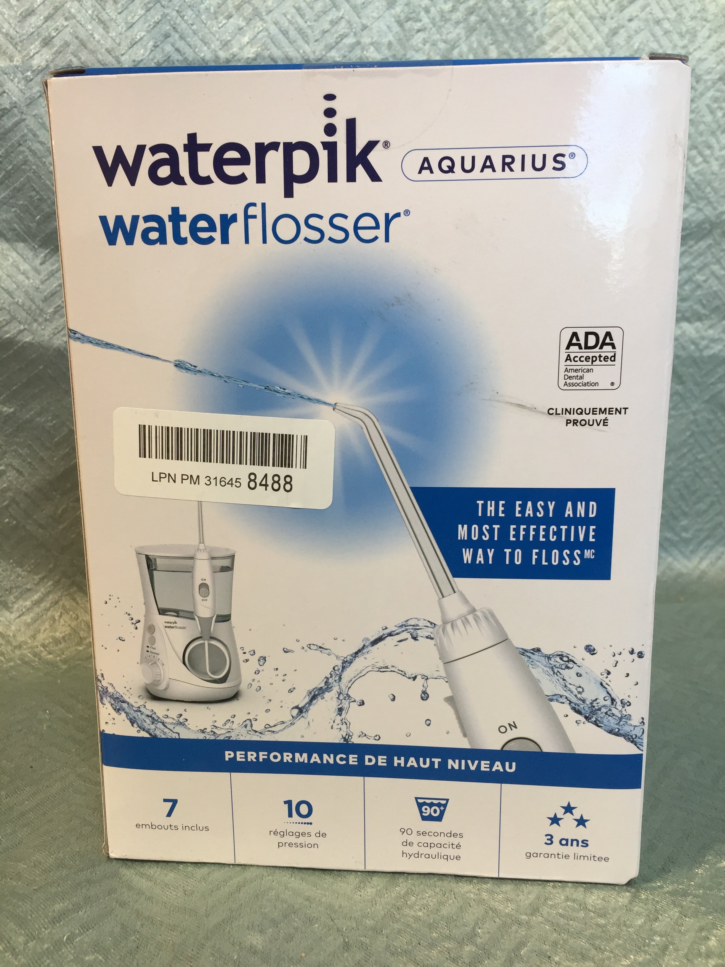 Waterpik Aquarius Water Flosser Professional 10 Settings, 7 Tips White WP-660 (7529082618094)