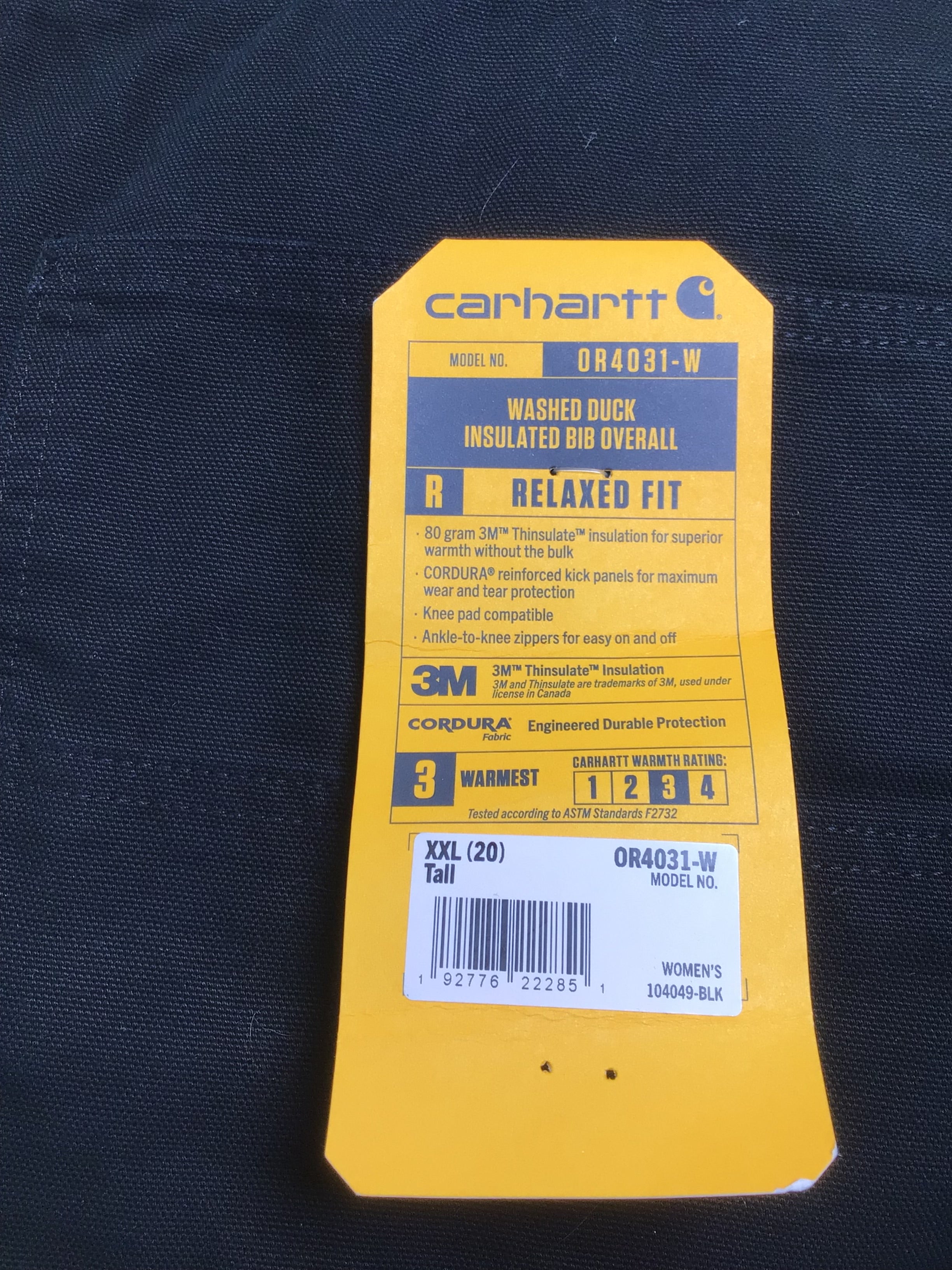 XXL Carhartt womens Relaxed Fit Washed Duck Insulated Bib Overall/NEW WITH TAGS (7965856170222)