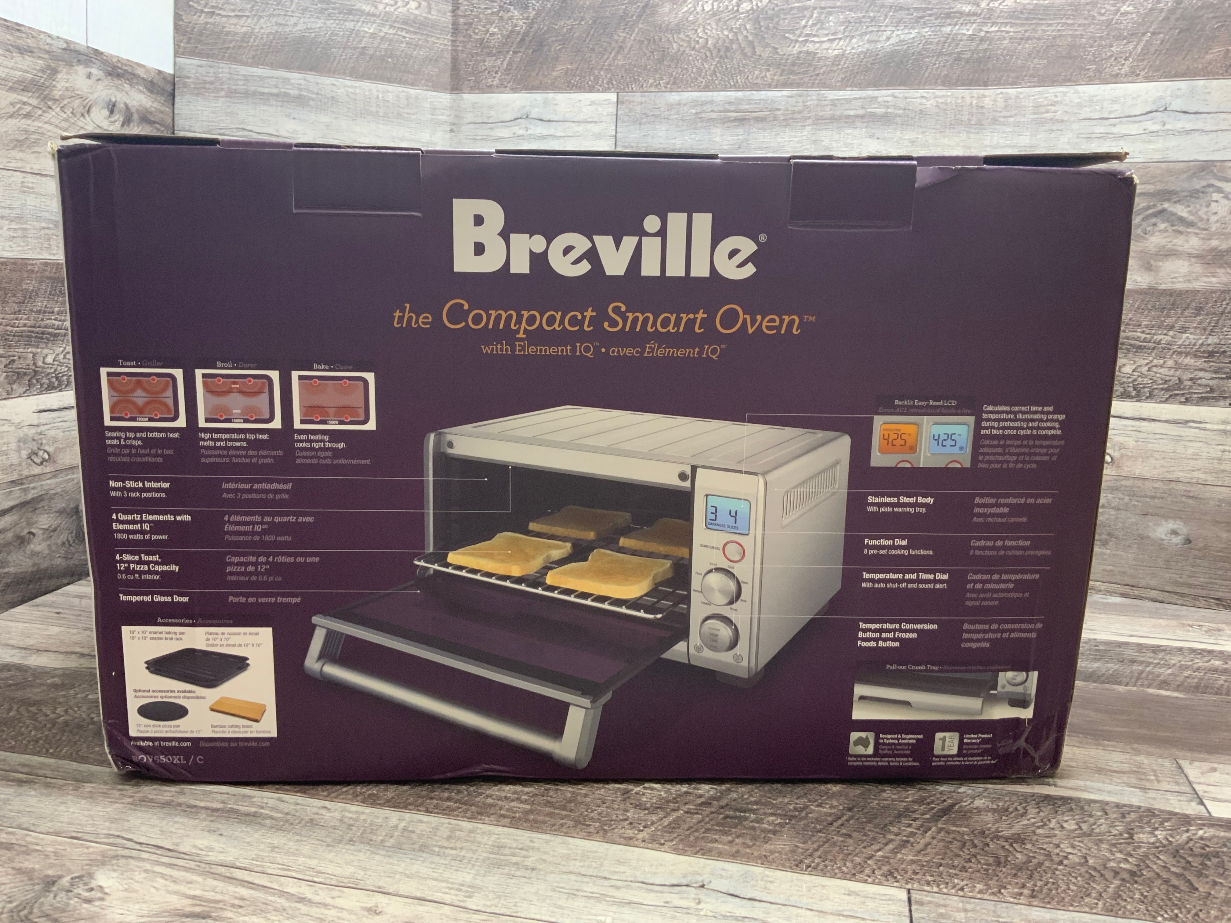 Breville Compact Smart Toaster Oven, Brushed Stainless Steel, BOV650XL
