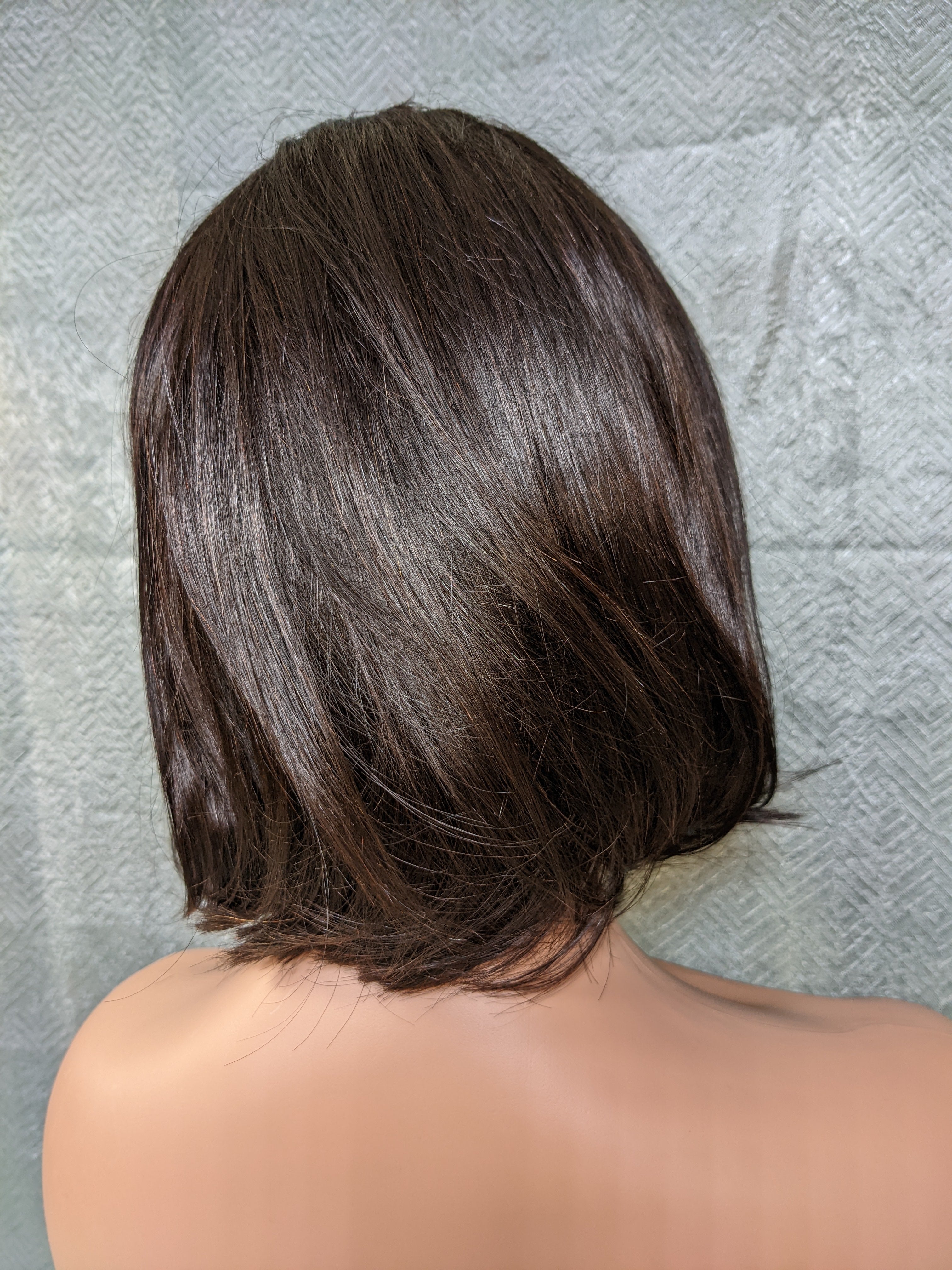 Human Hair Wigs Short Lace Front Natural Black Color (7578744946926)