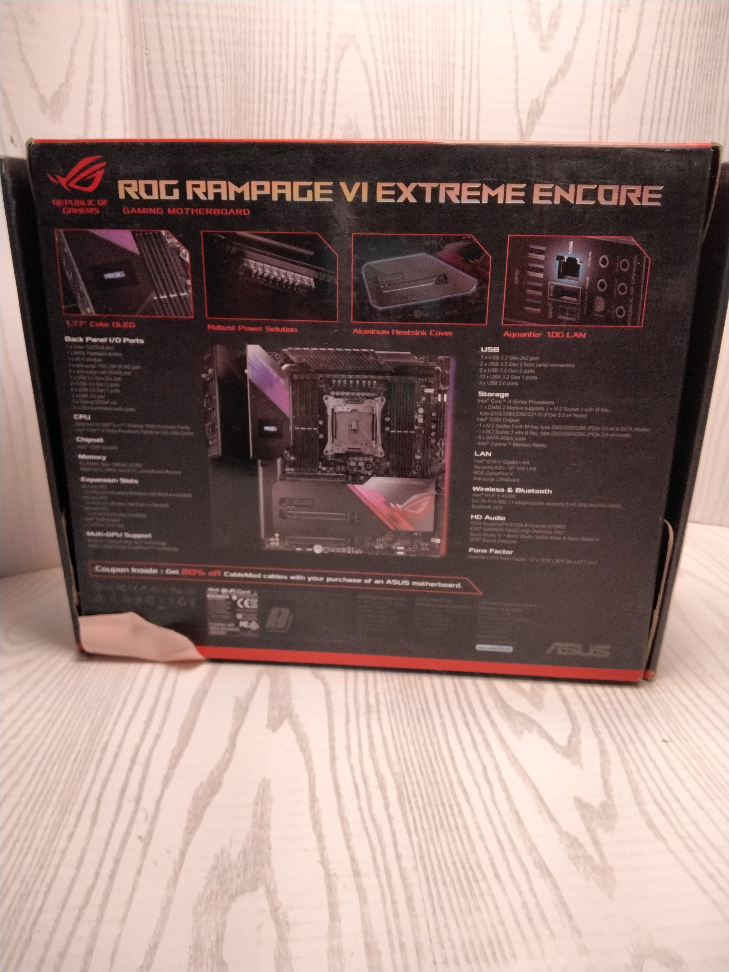 ASUS ROG Rampage VI Extreme Encore, X299 LGA 2066 E-ATX Gaming Motherboard (7829650964718)