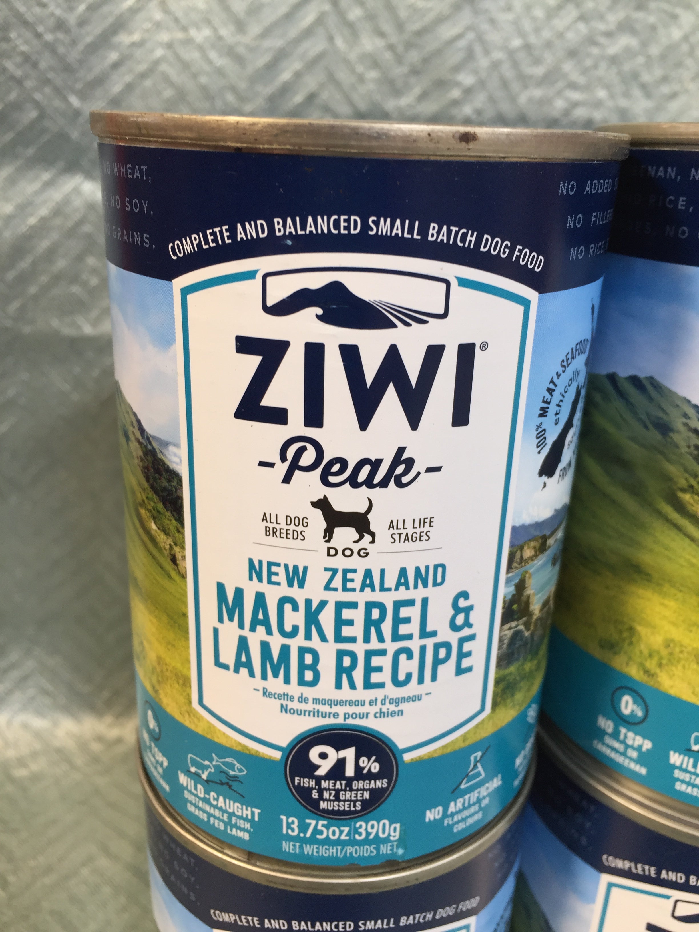 ZIWI Peak Canned Wet Dog Food – Mackerel & Lamb - 12 Pack of Cans (7555196682478)