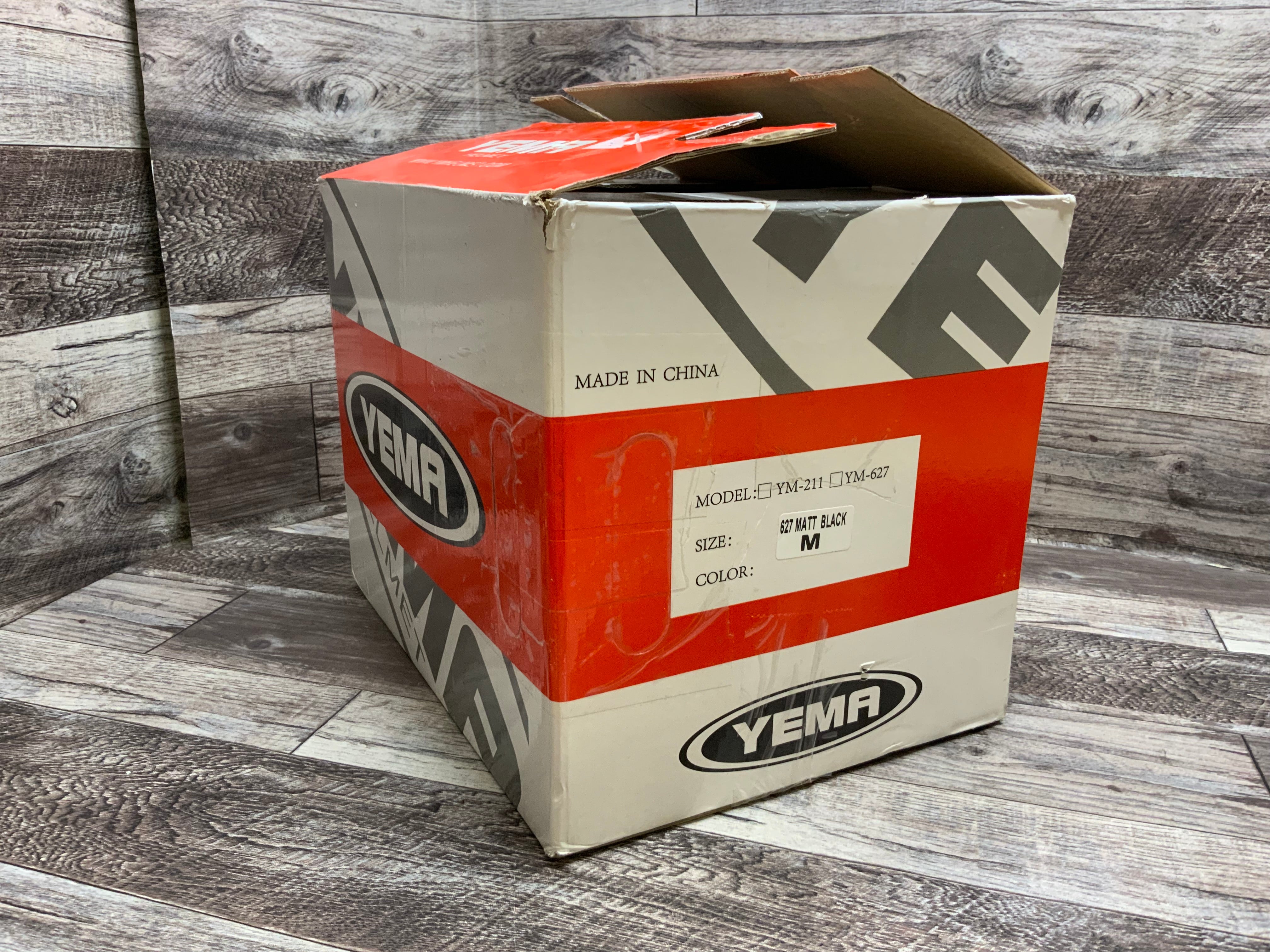 YEMA YM-627 Motorcycle Open Face Helmet DOT Approved (Matte Black, Medium) (8080393470190)
