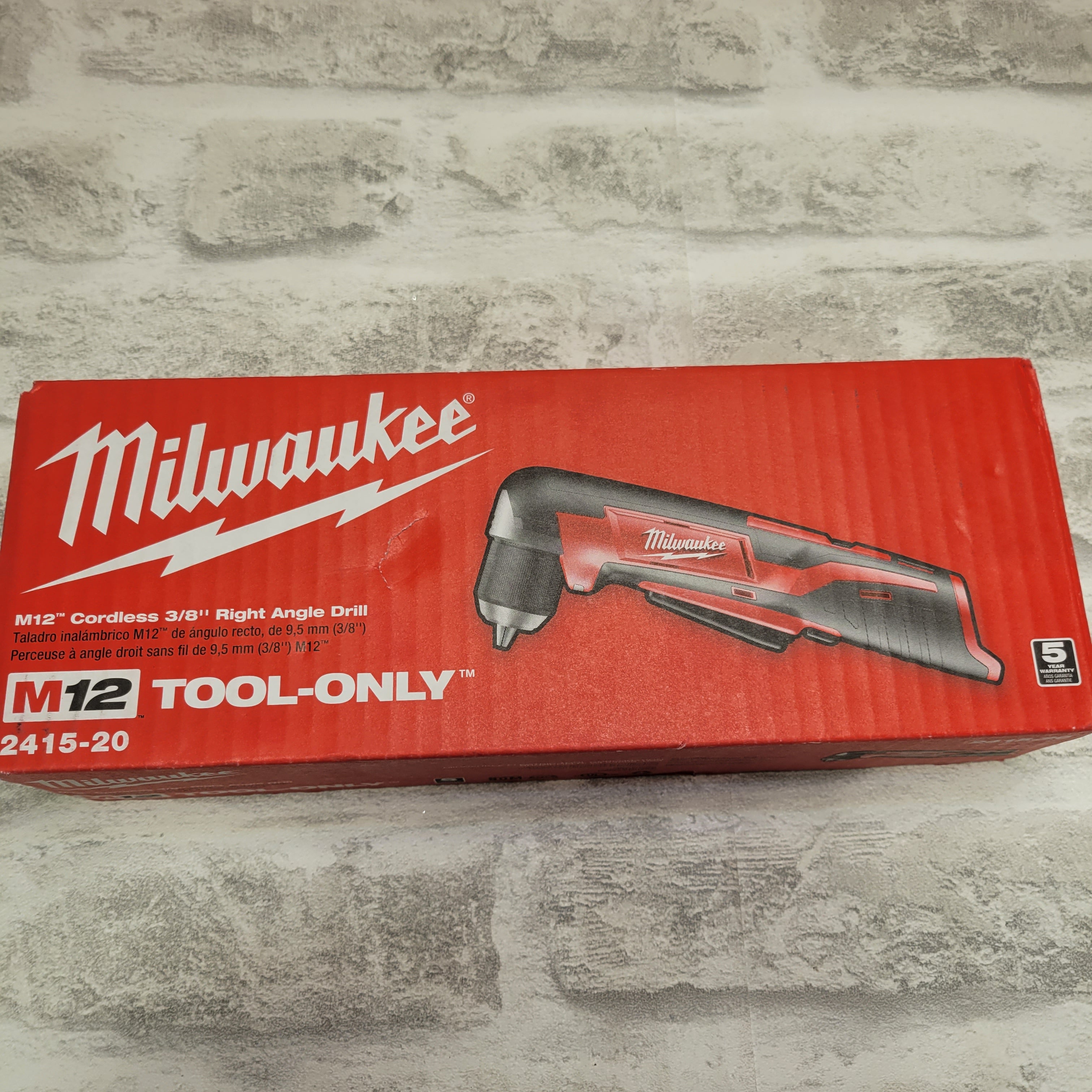 Milwaukee 2415-20 12-Volt Lithium-Ion Cordless Right Angle Drill 3/4