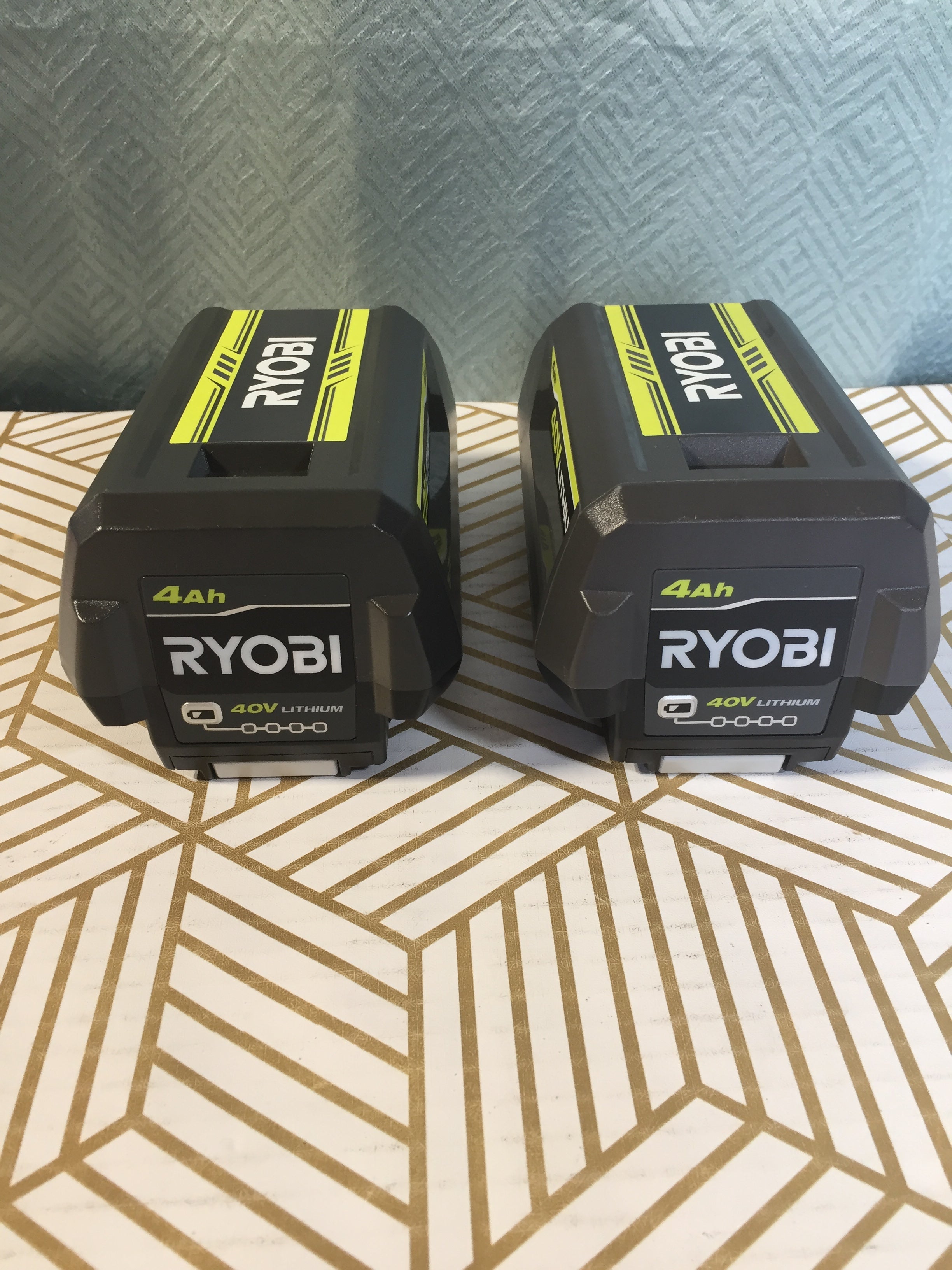 (2) Genuine RYOBI OP40404 40V Batteries 4.0Ah Lithium-Ion OEM (7727824601326)