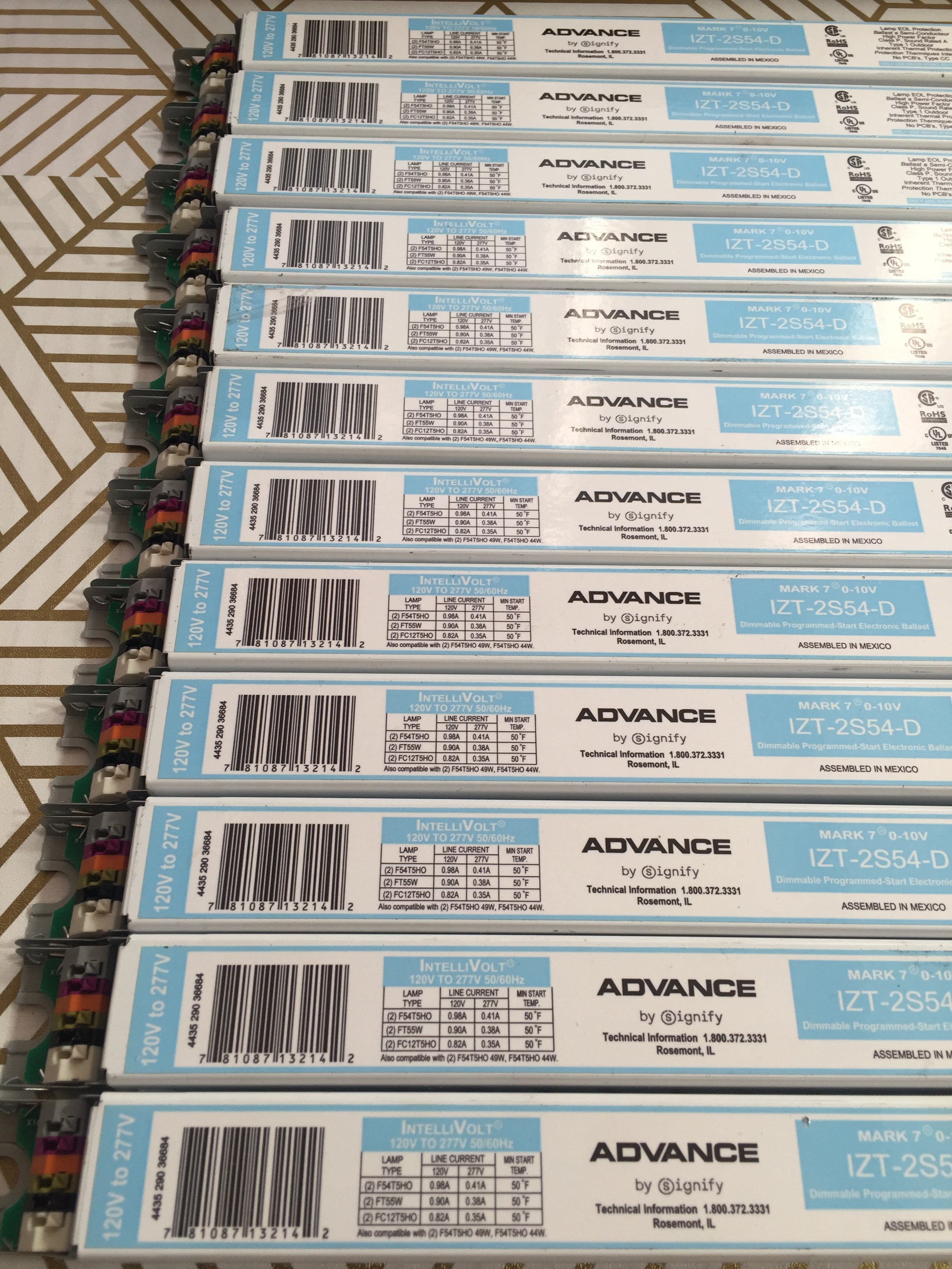Advance Mark 7 0-10V IZT2S54D35M 2 Lamp - 120/277 Volt - 1.0 Ballast Factor 12 Pack (8026156007662)