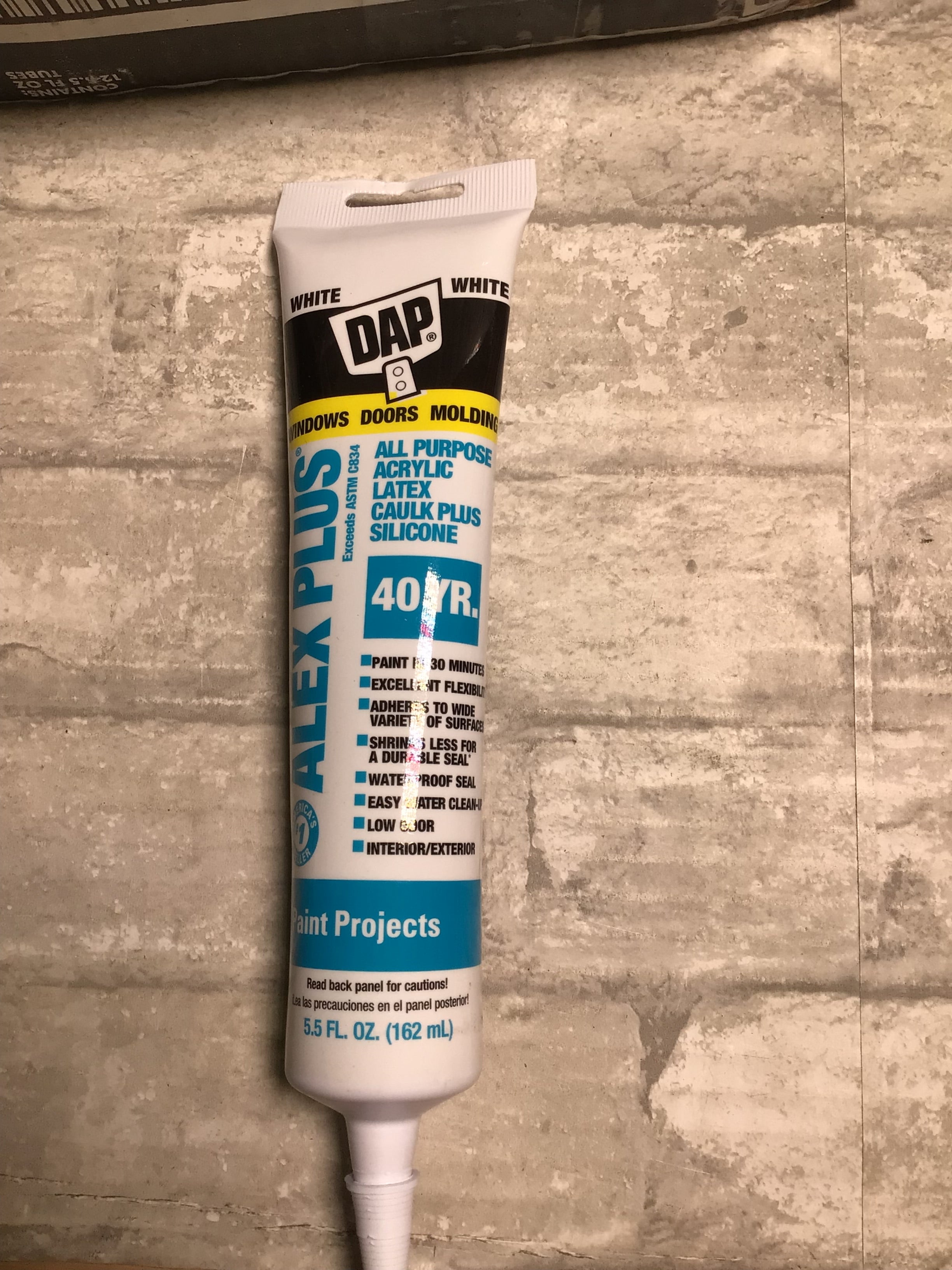 Dap 18128 5.5 Oz White Alex Plus® Acrylic Latex Caulk Plus Silicone