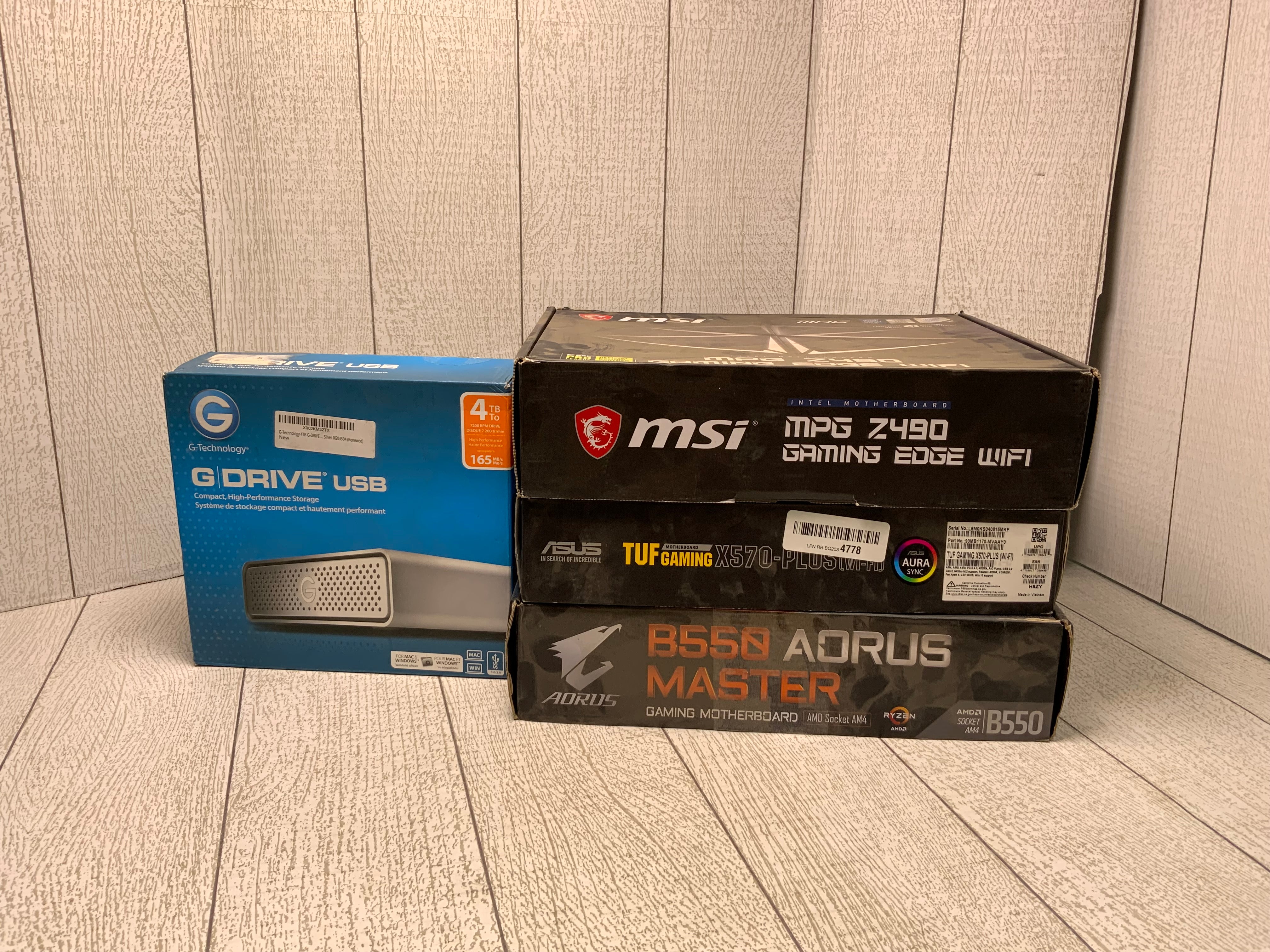 Tuf X570-plus/G Drive USB/Aorus B550/MSI MPG Z490 **LOT OF 4, FOR PARTS ONLY** (7980583289070)
