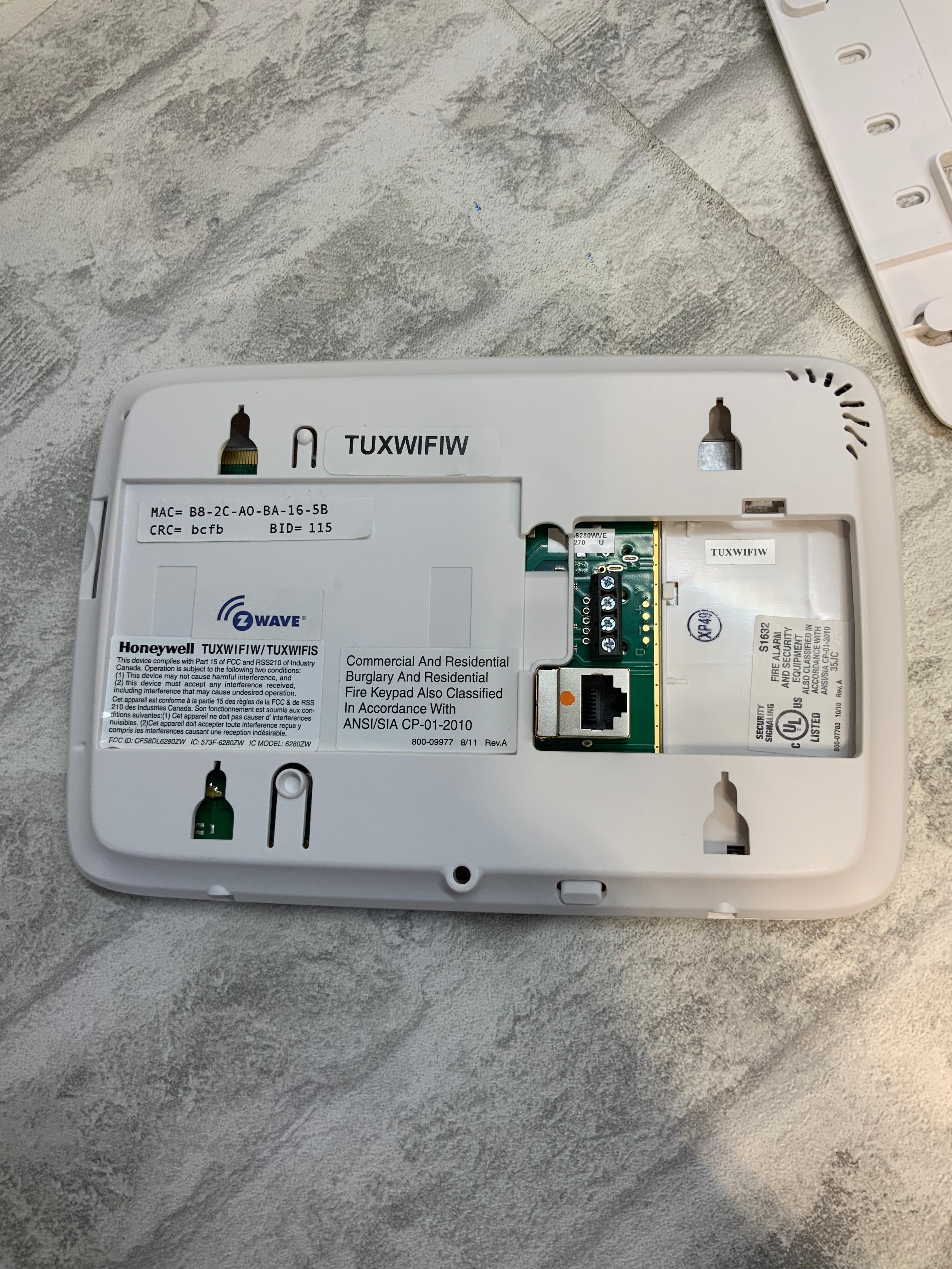 Honeywell Tuxedo Touch WiFi Controller Keypad - TUXWIFIW (7601386848494)