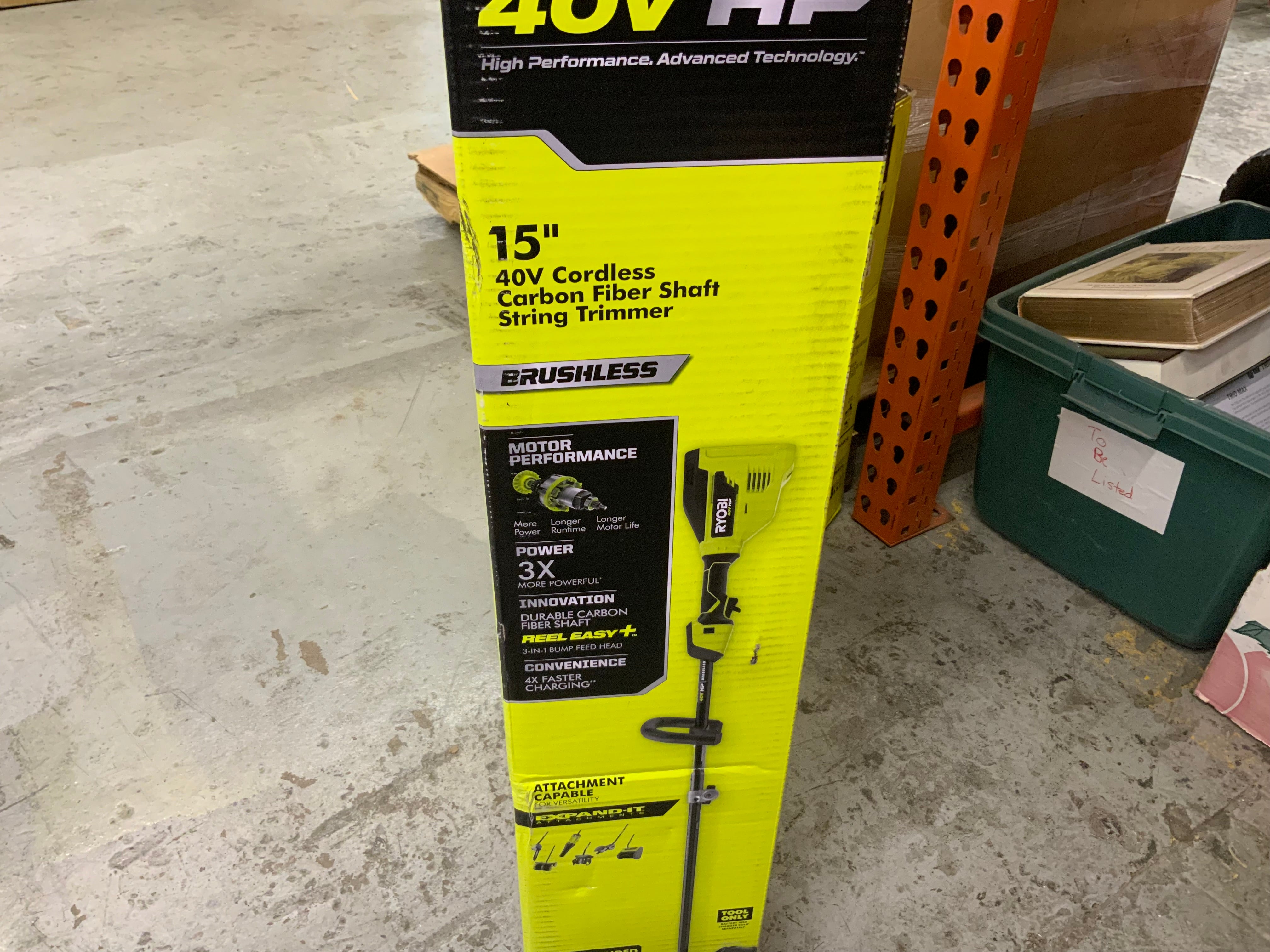 RYOBI 40V HP 15 in. Cordless Attachment Capable String Trimmer **TOOL ONLY** (8135325778158)