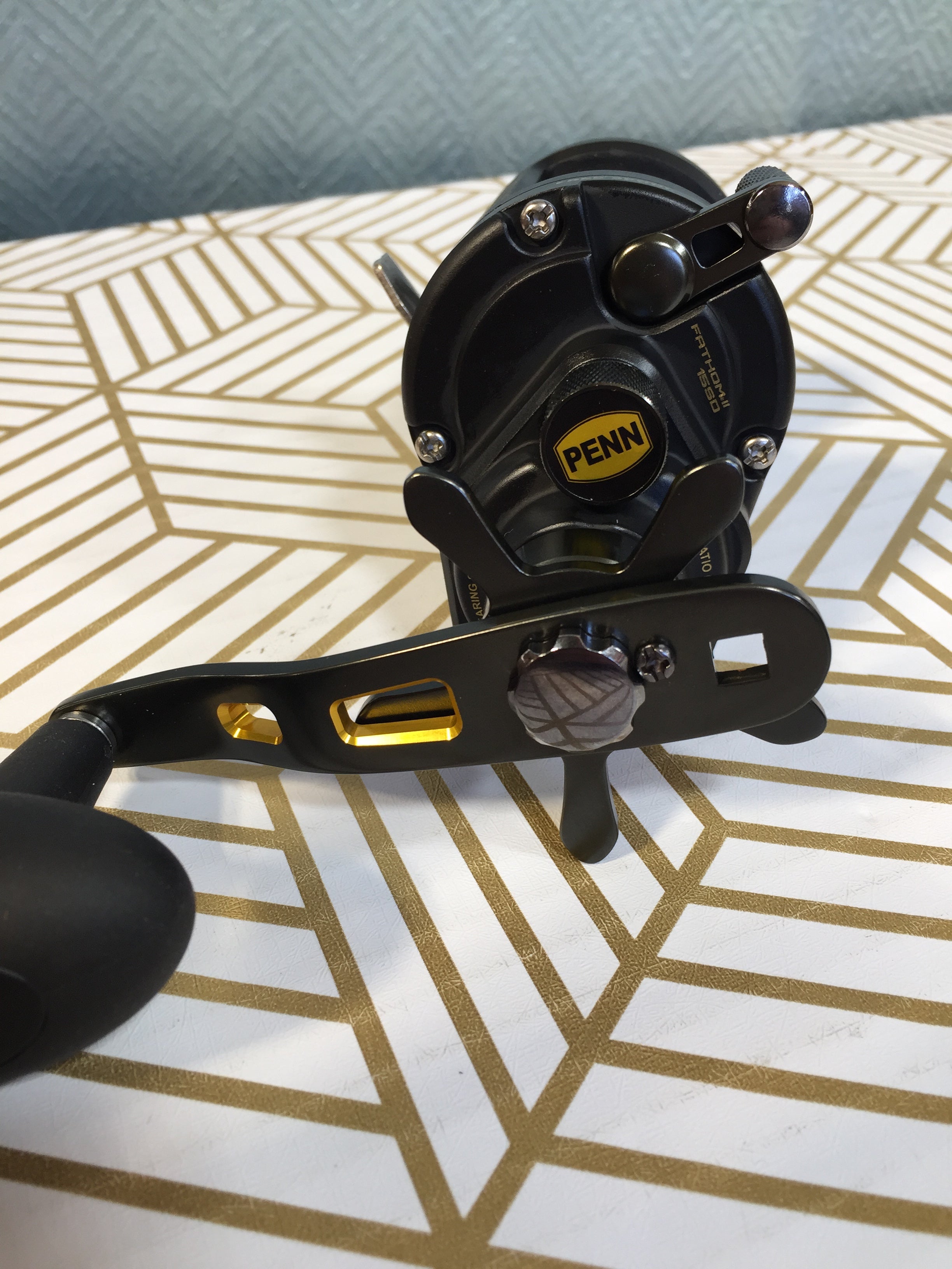 PENN Fathom II Star Drag Conventional Fishing Reel, Black Gold, 15SD (7680425197806)