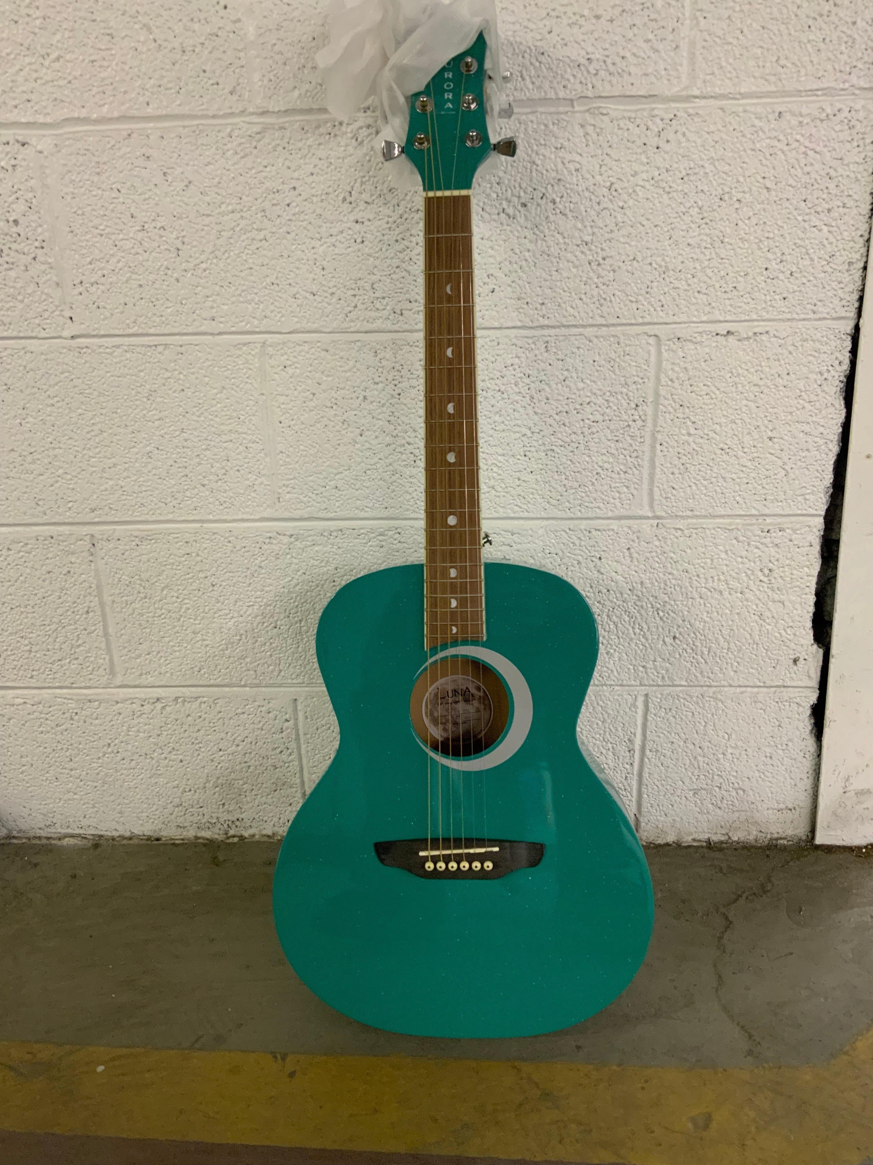 Luna Aurora Borealis 3/4 Acoustic Travel Guitar (Teal) (8055511220462)