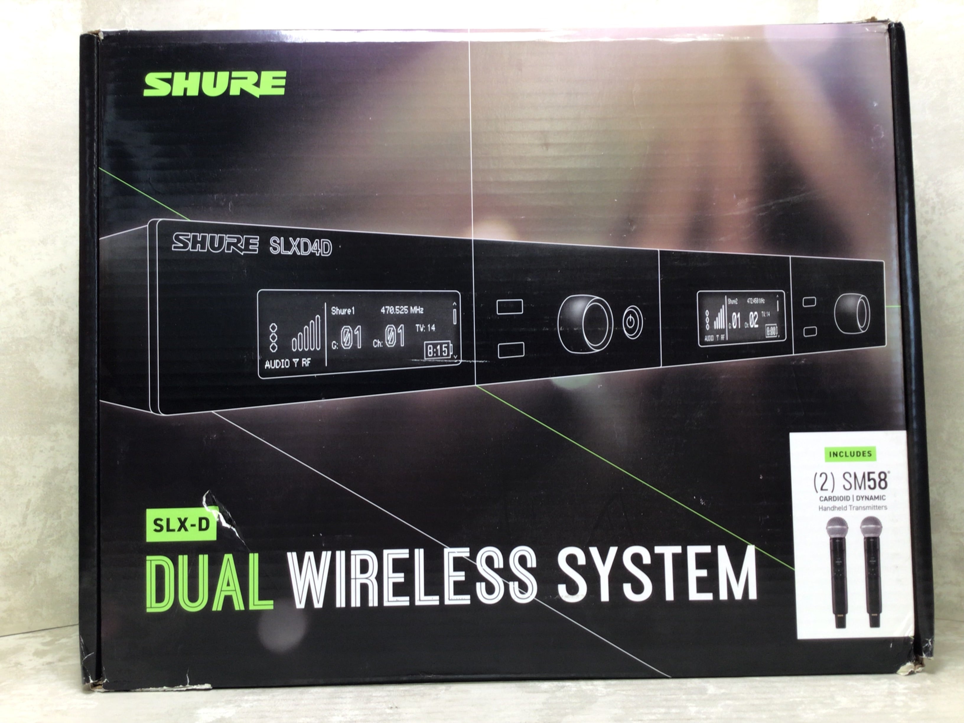 Shure Dual Channel Wireless Microphone System with 2 SM58 Handheld Mics, SLXD24D (7681518239982)