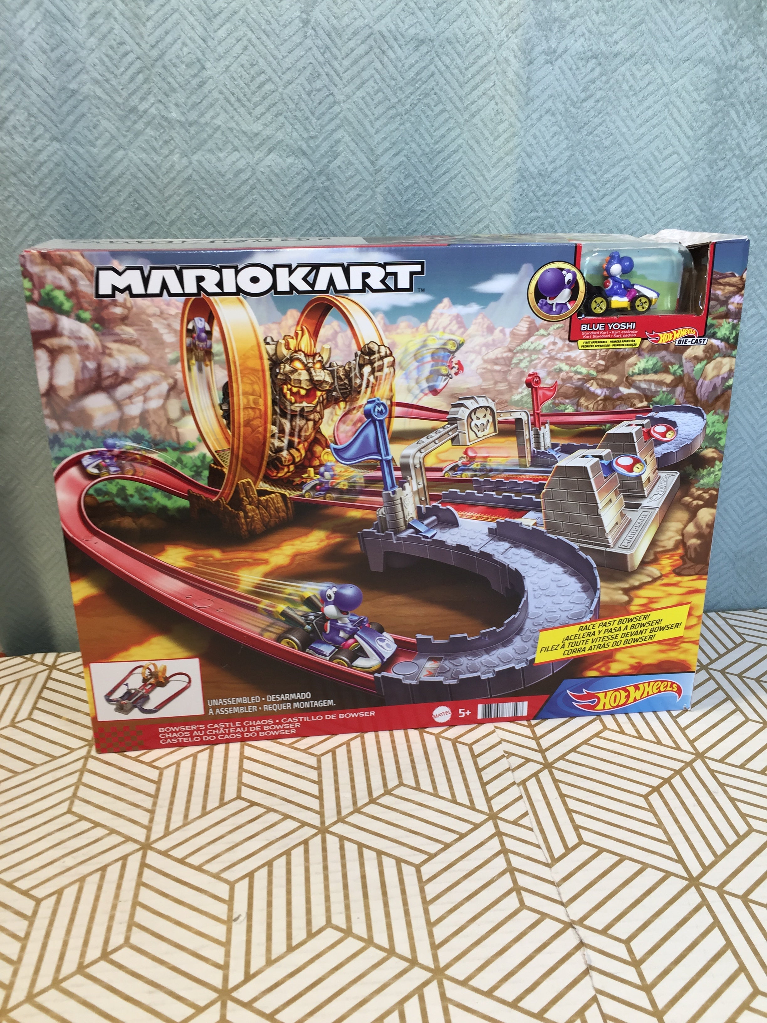 Hot Wheels Mario Kart Bowser’s Castle Chaos Modular Track Side by Si
