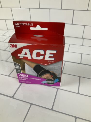 ACE Wrist Support Moderate Support One Size Adjustable Compression Black 203966 (6922744004791)